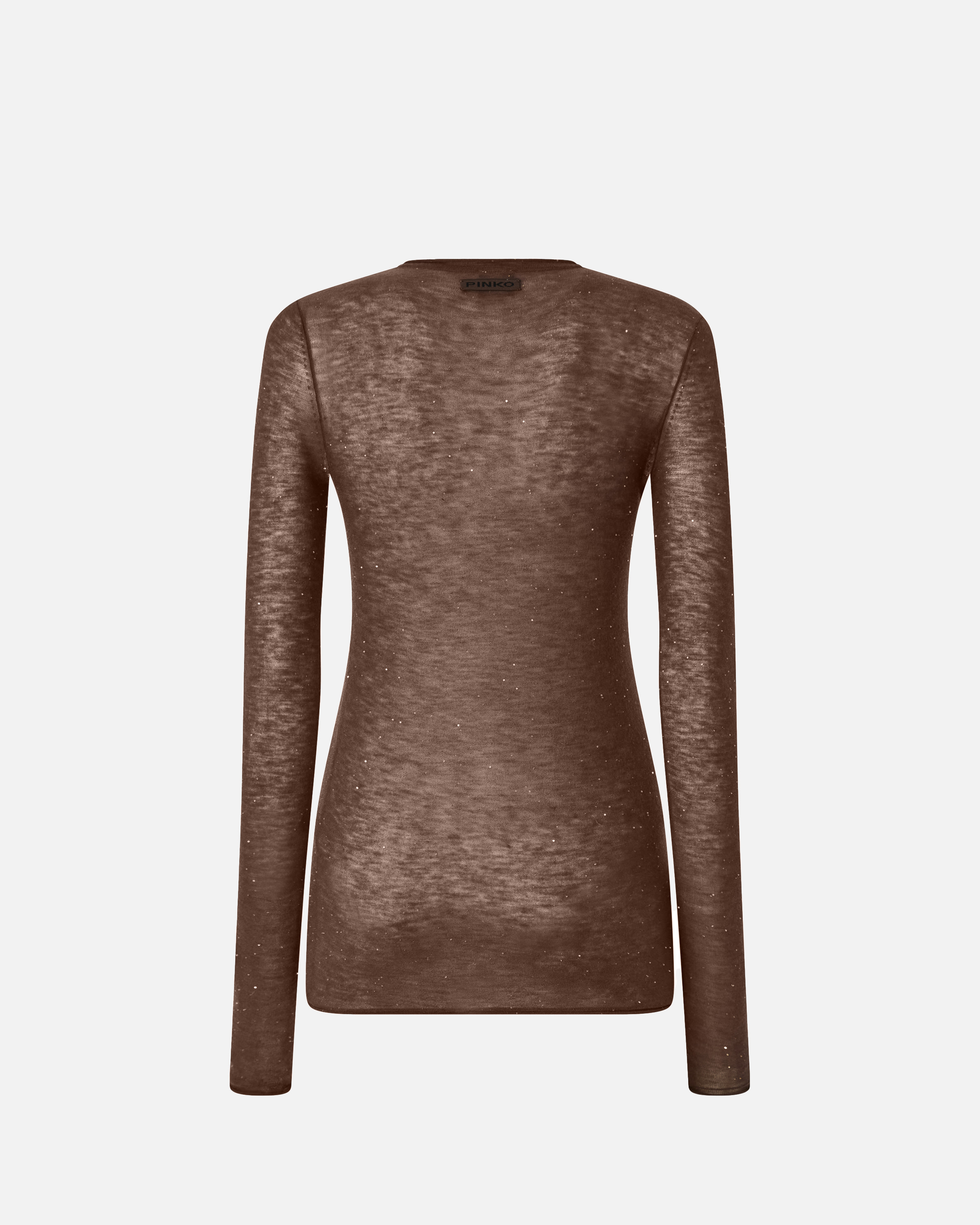 Round neck sweater with sequins PINKO Brown