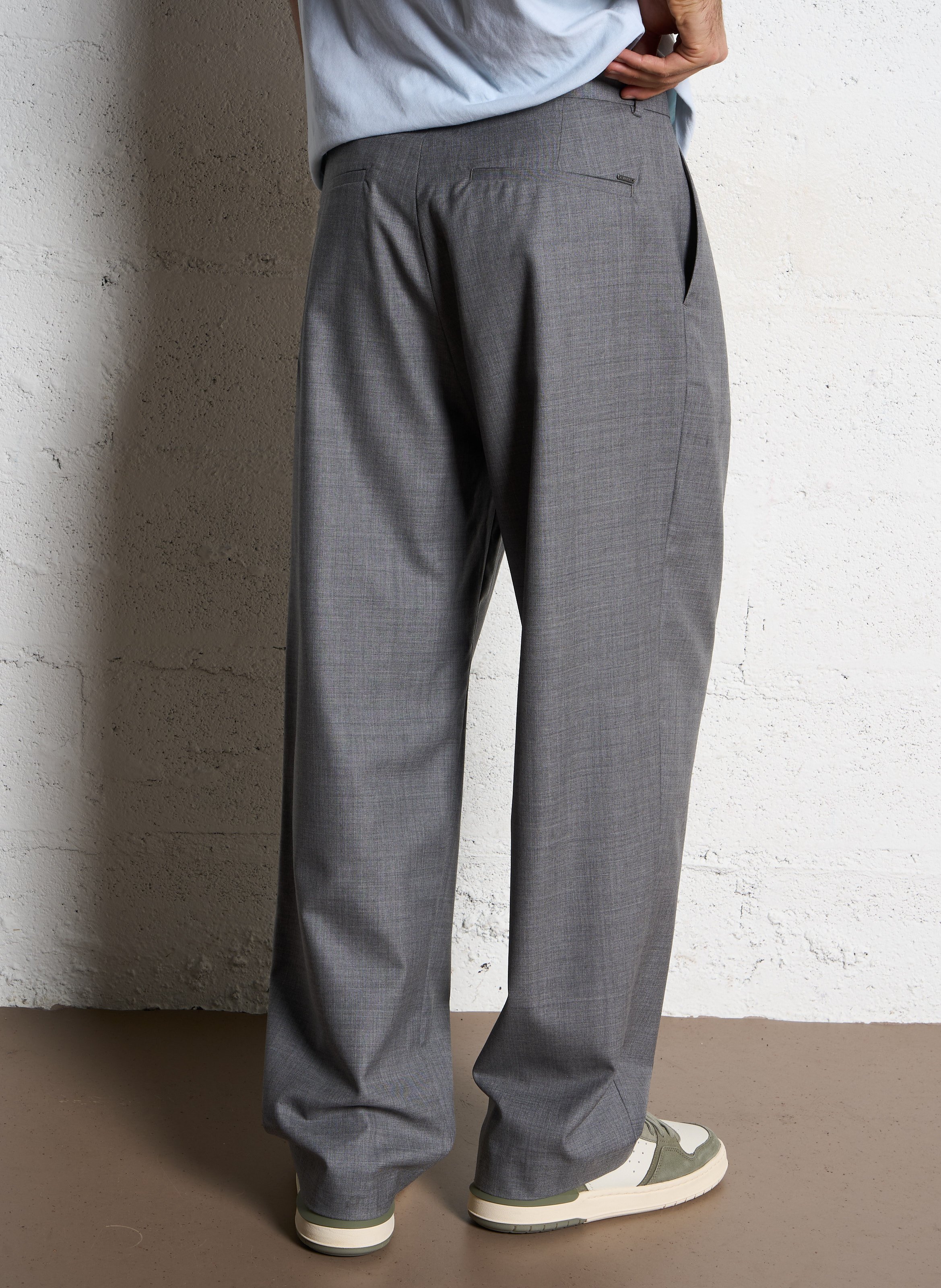 Bandol straight woollen trousers IKKS Grey