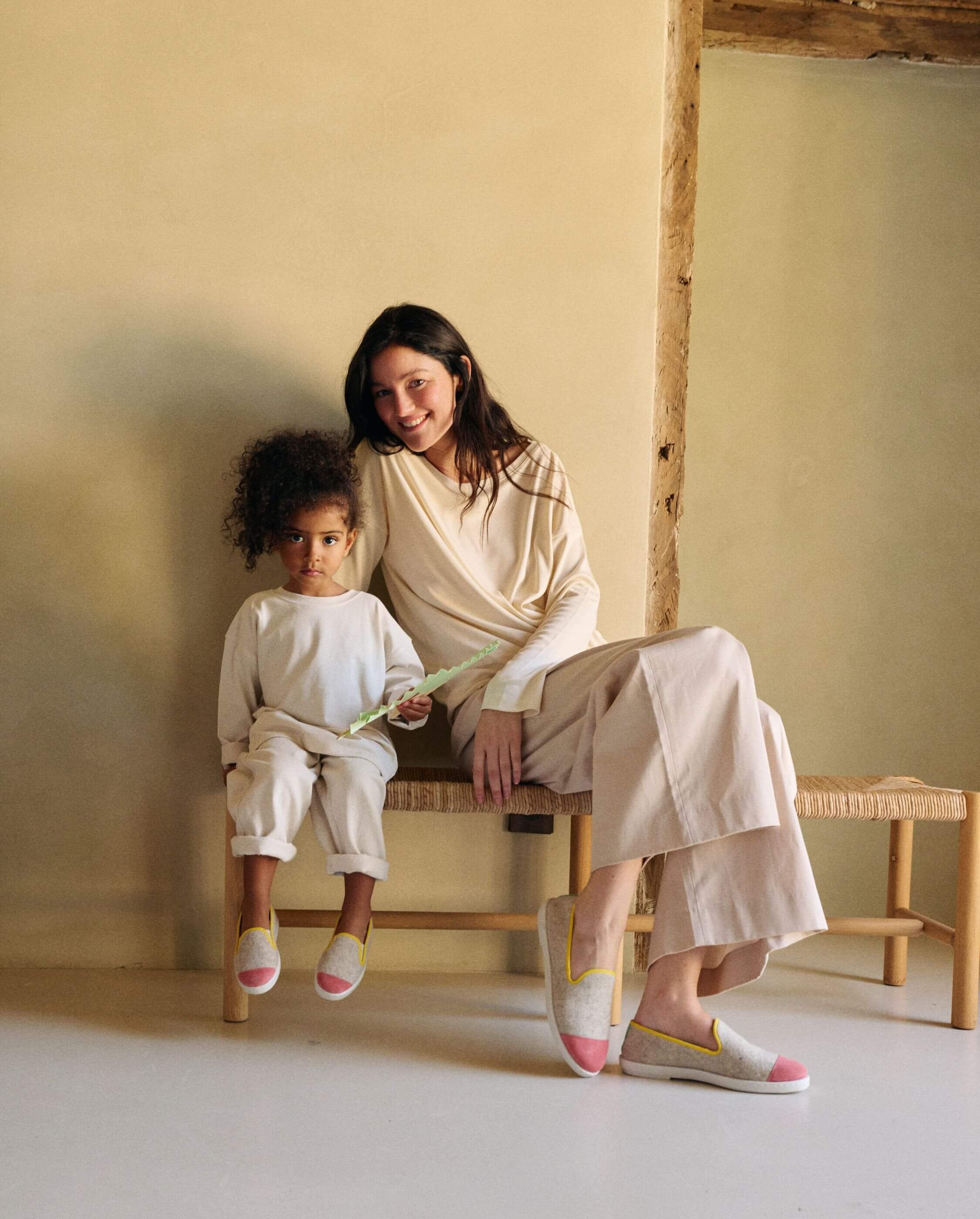 Women's slipper Bruson, beige wool blend ANGARDE Beige