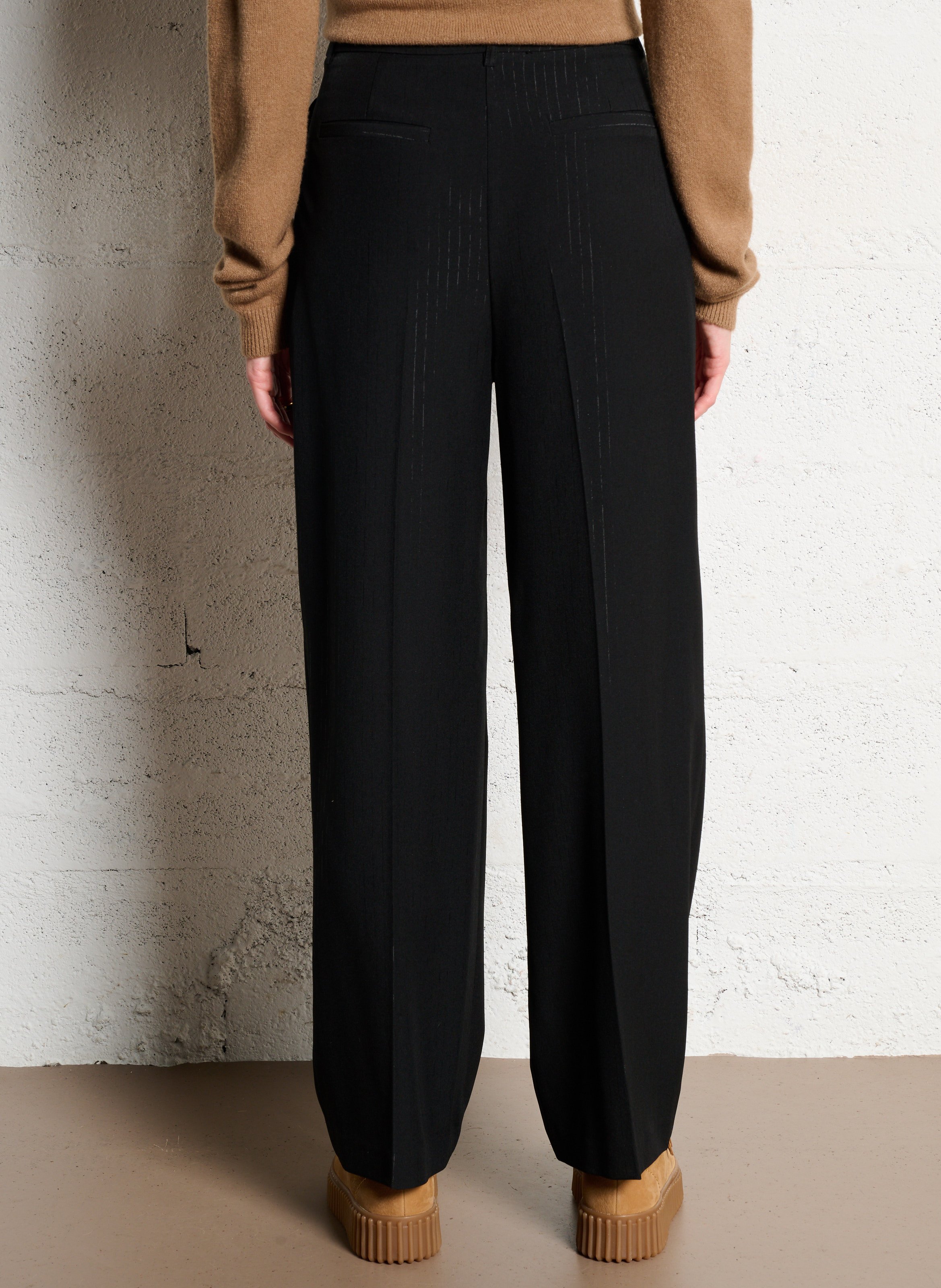 Pantalon droit rayé IMPERIAL Noir