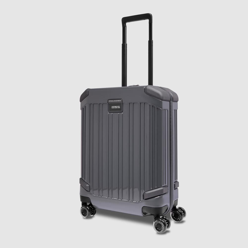 Cabin trolley suitcase with 4 wheels, TSA lock, and USB and USB type-C ports Grey