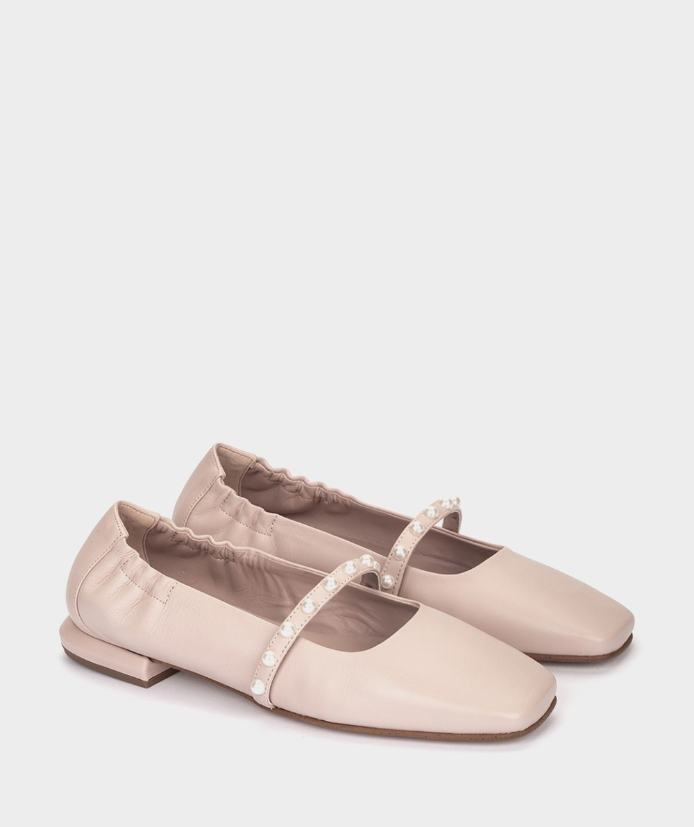Flat leather pink shoes PEDRO MIRALLES Pink
