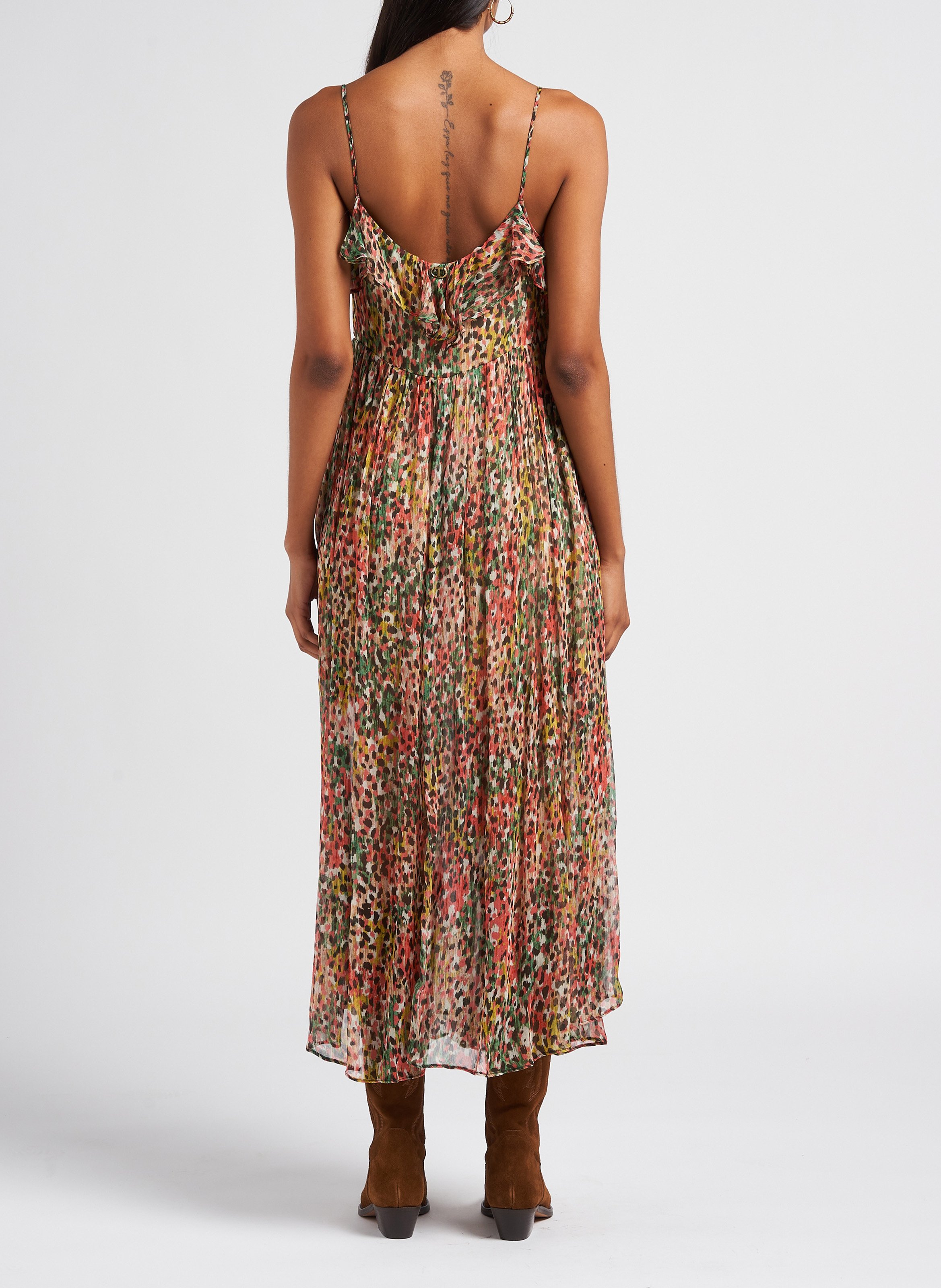 Long printed viscose dress TWINSET Multicolored