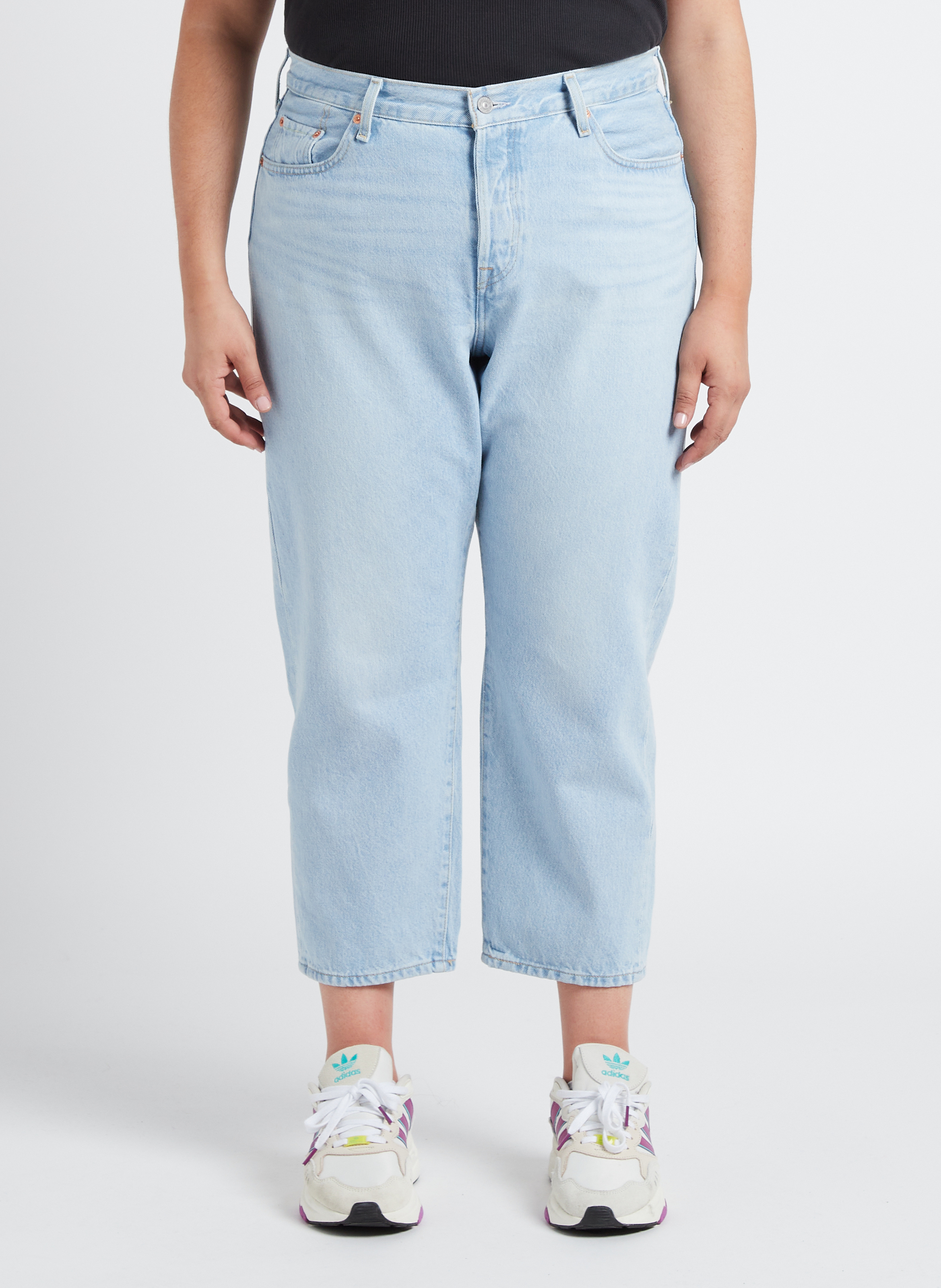 Rechte, katoenen jeans met hoge taille LEVI'S Jeans verschoten