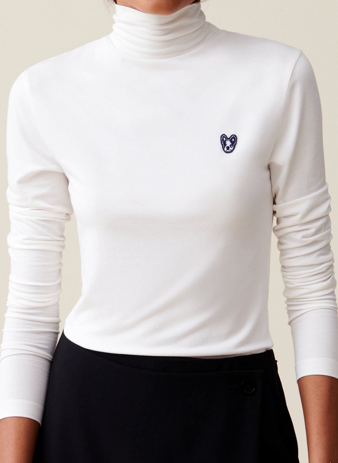 Top manches longues col cheminé CLAUDIE PIERLOT Beige