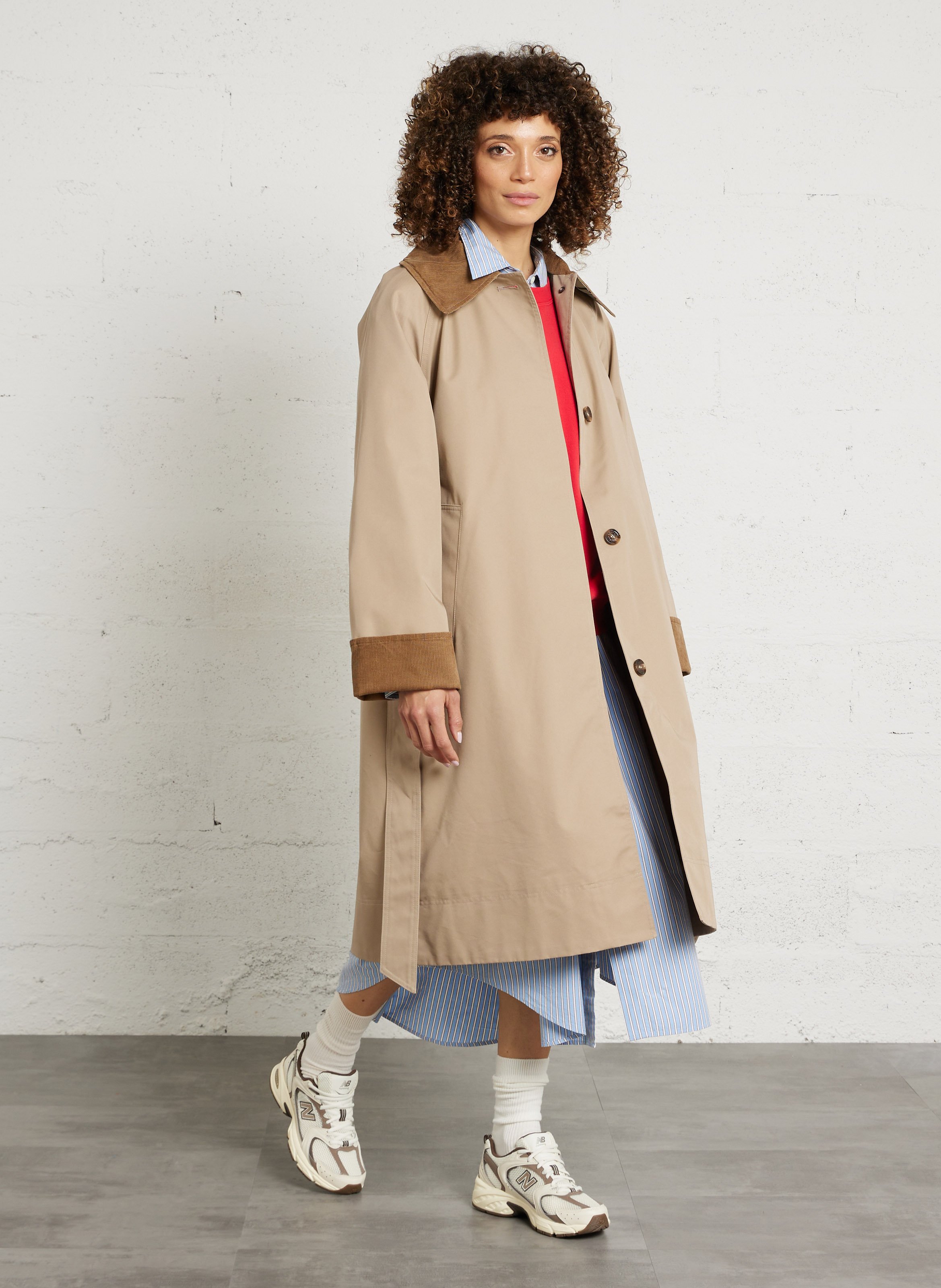 Veste longue oversize ceinturée BARBOUR Beige