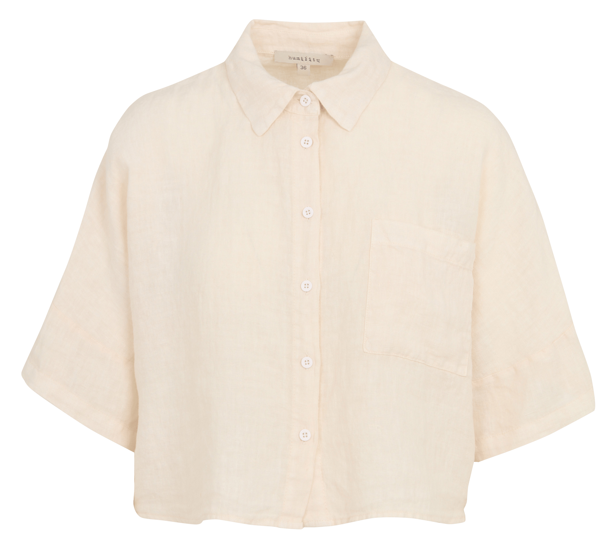 Chemise boxy oversize col classique en lin HUMILITY Beige
