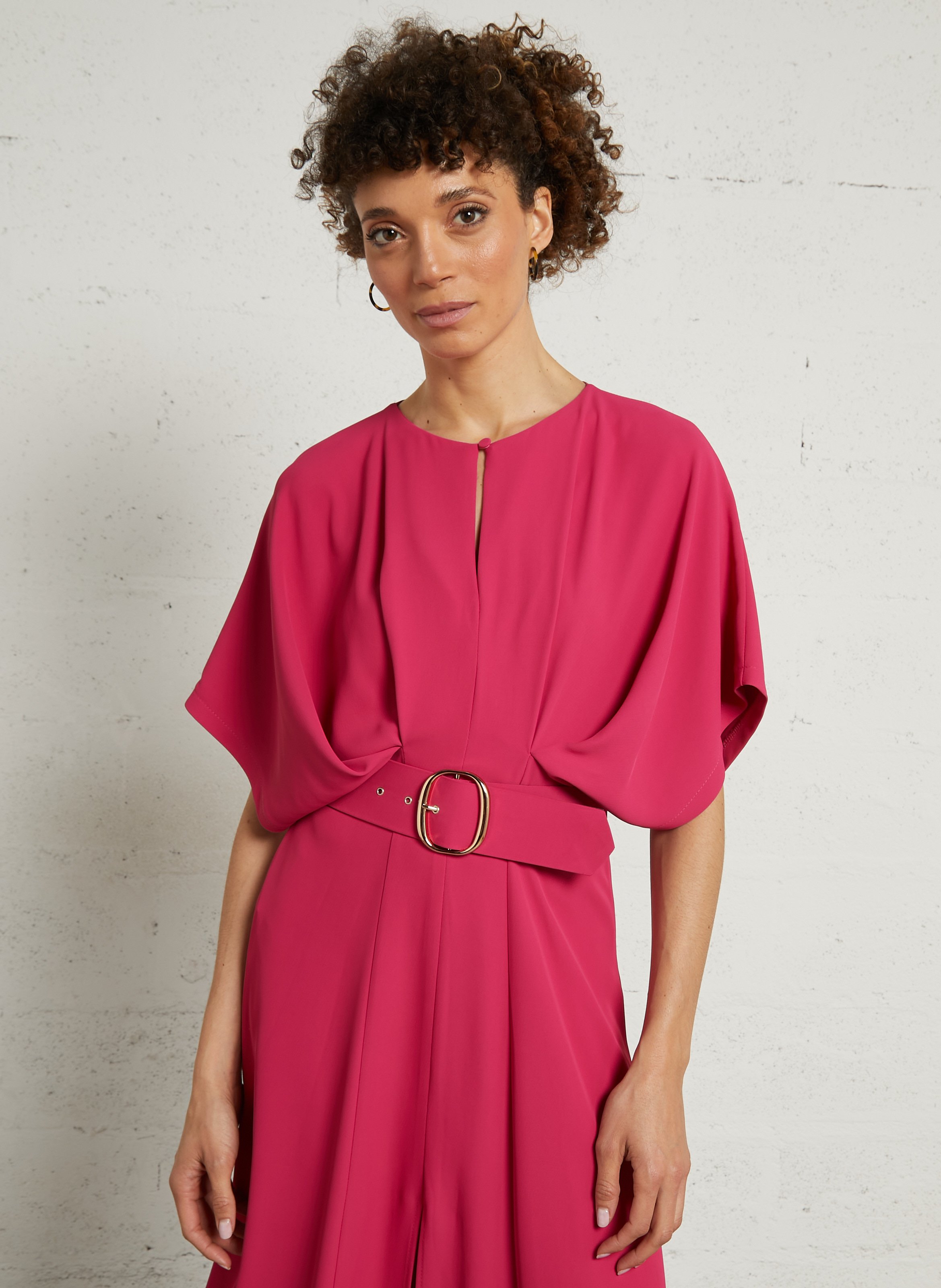 Lange jurk met ronde hals IMPERIAL Pink