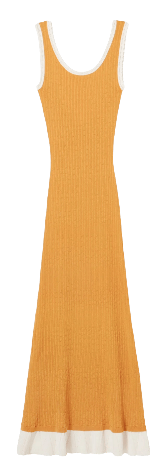 Langes Strickkleid mit Rundhalsausschnitt CLAUDIE PIERLOT Orange