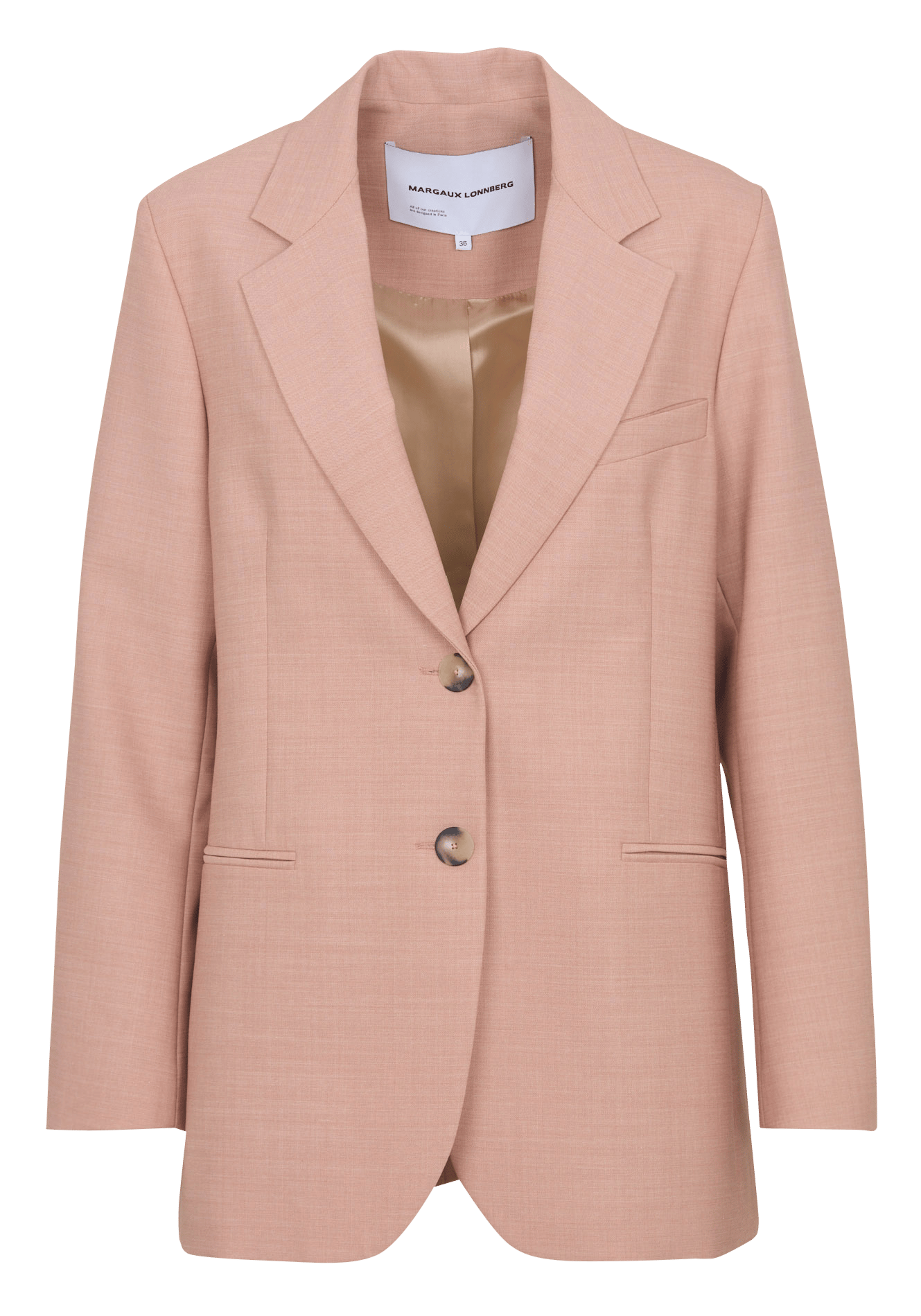Loose-fit wool-blend shirt with classic collar MARGAUX LONNBERG Pink