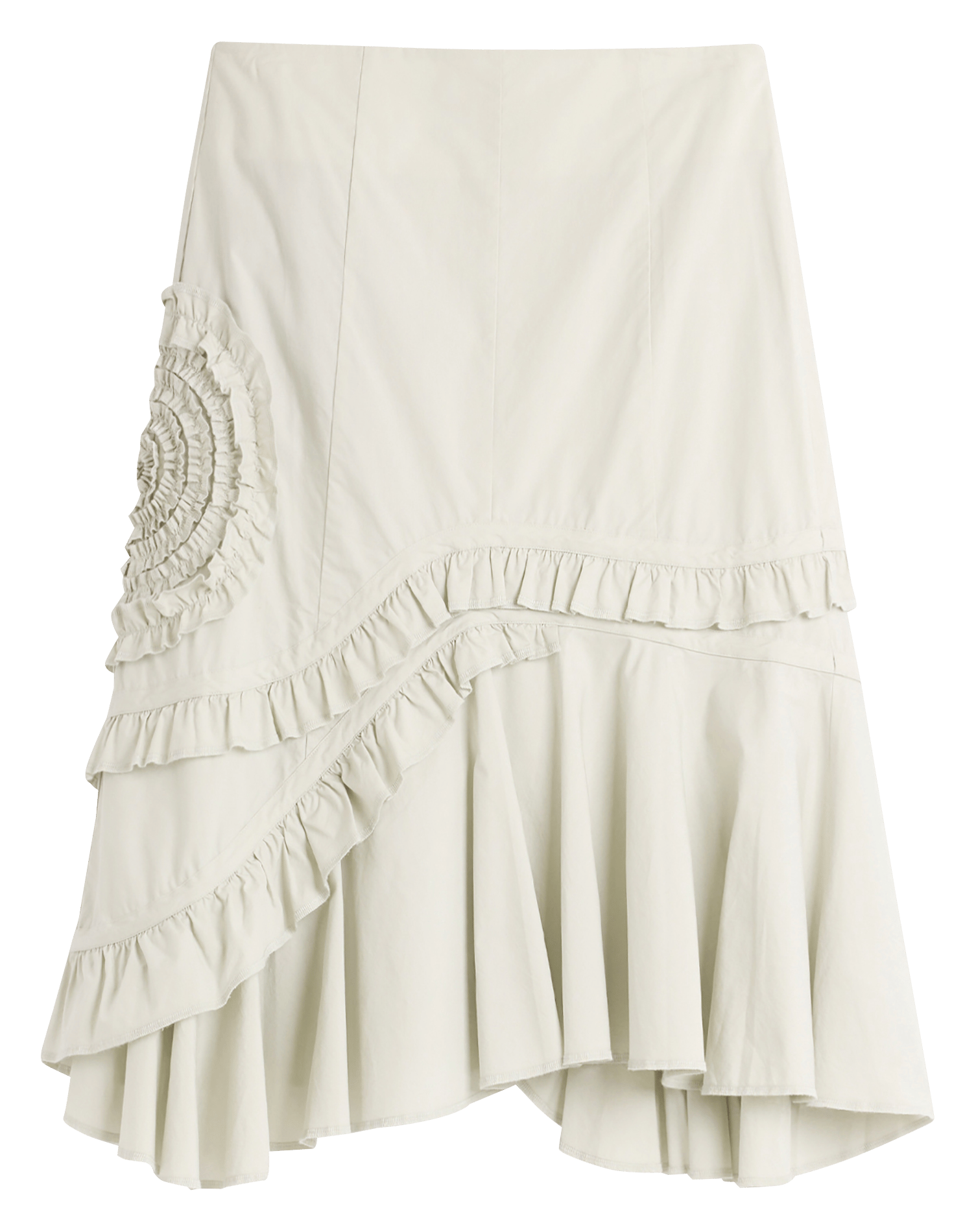 Jupe asymétrique midi en coton DESIGUAL Blanc