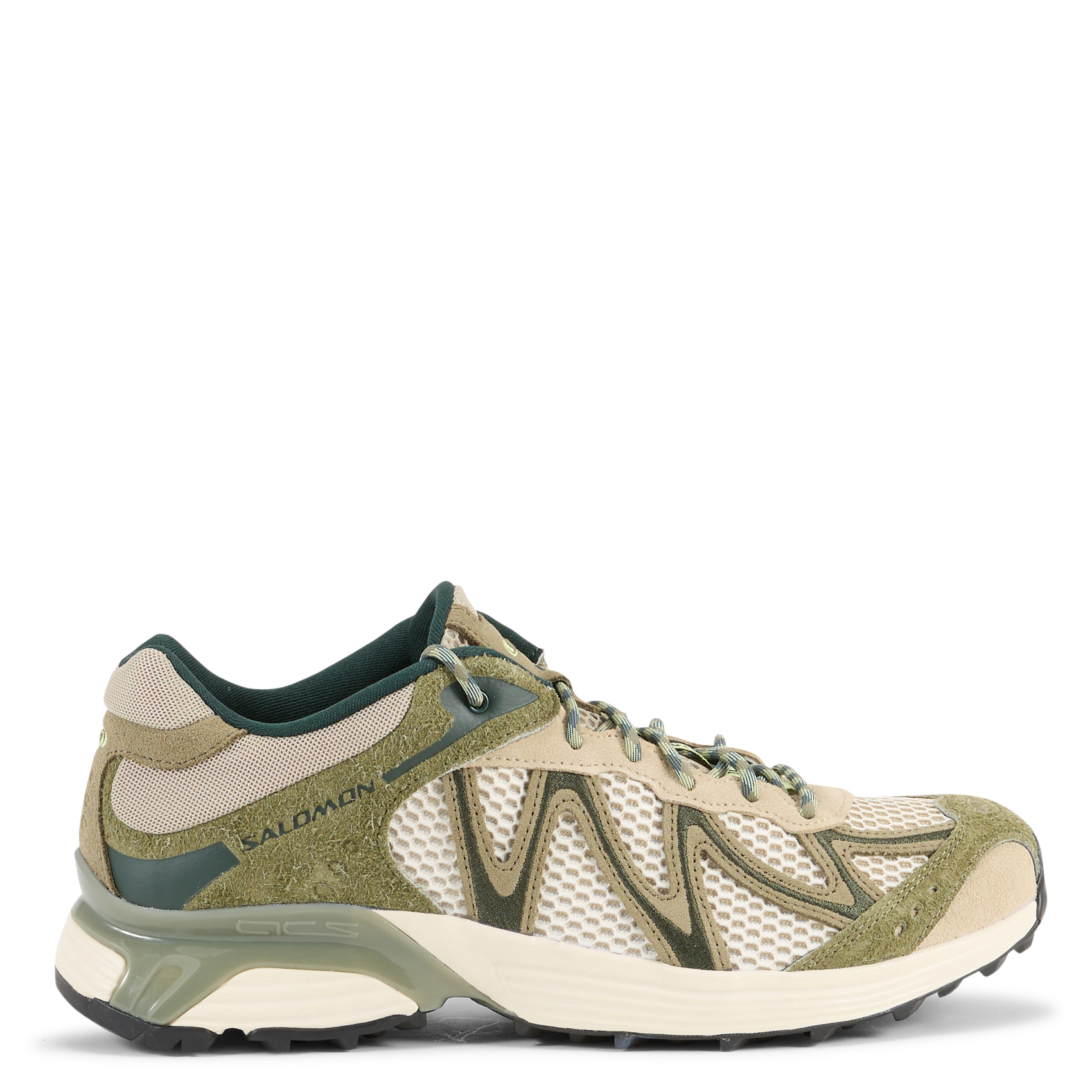 Lage baskets van leermix SALOMON Groen