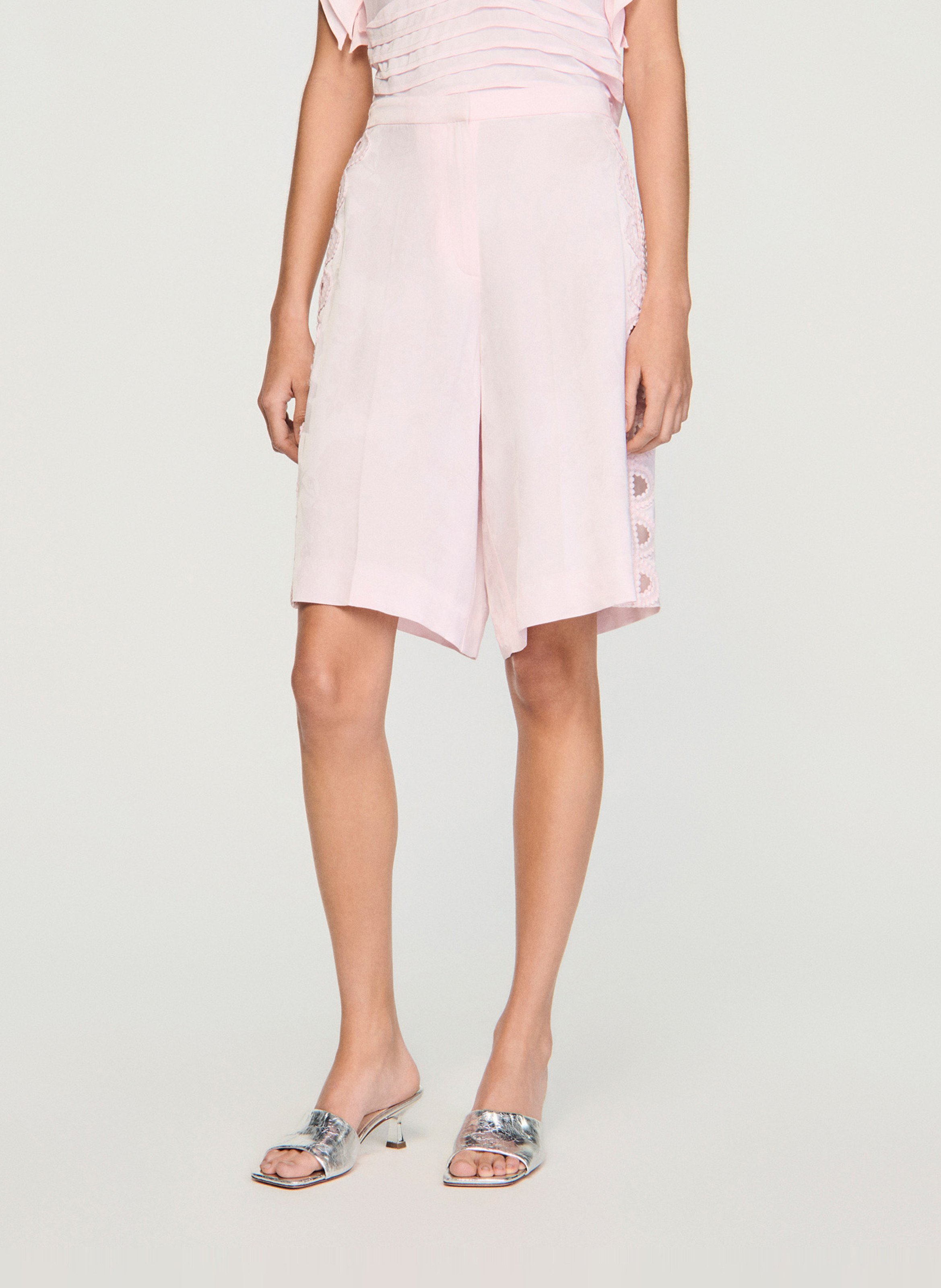 Bermuda met bloemen jacquard SANDRO Roze