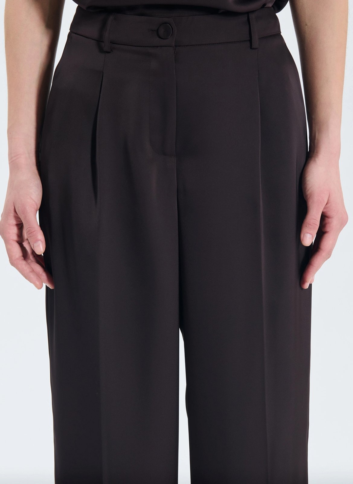 Weite Satinhose ZAPA Braun