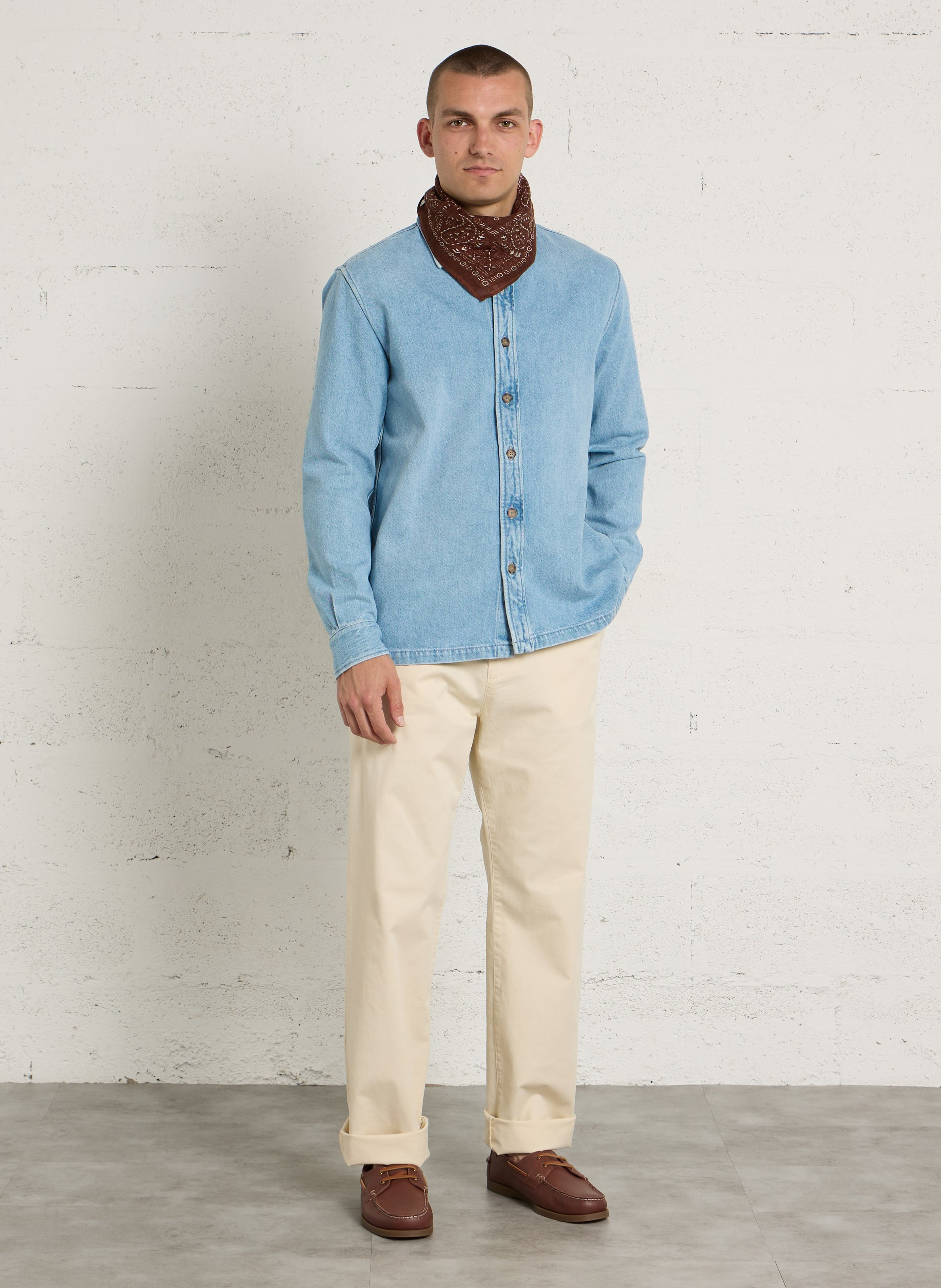 Chaussures bateau en cuir HACKETT Marron