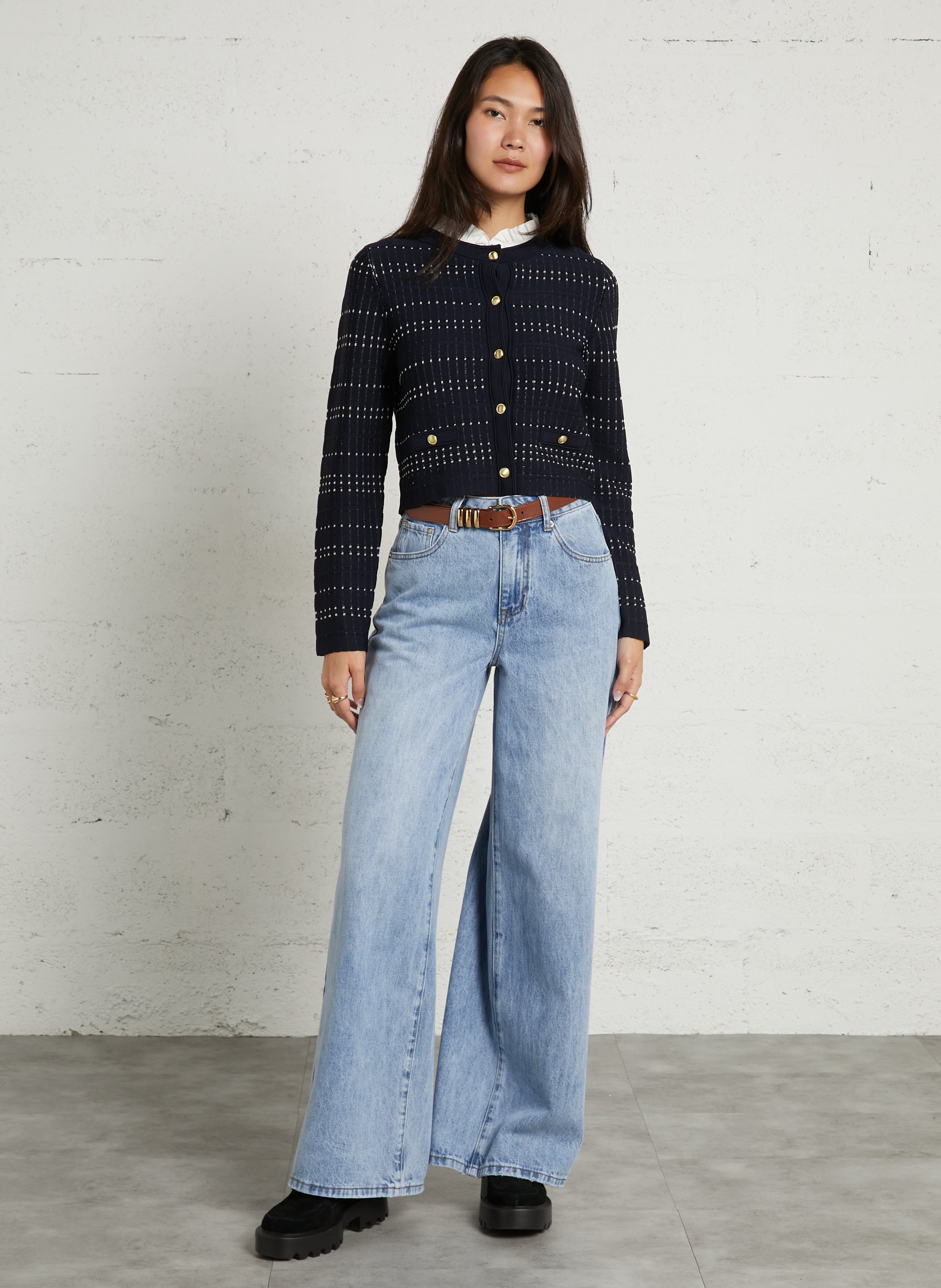 Gilet col rond SUNCOO Bleu