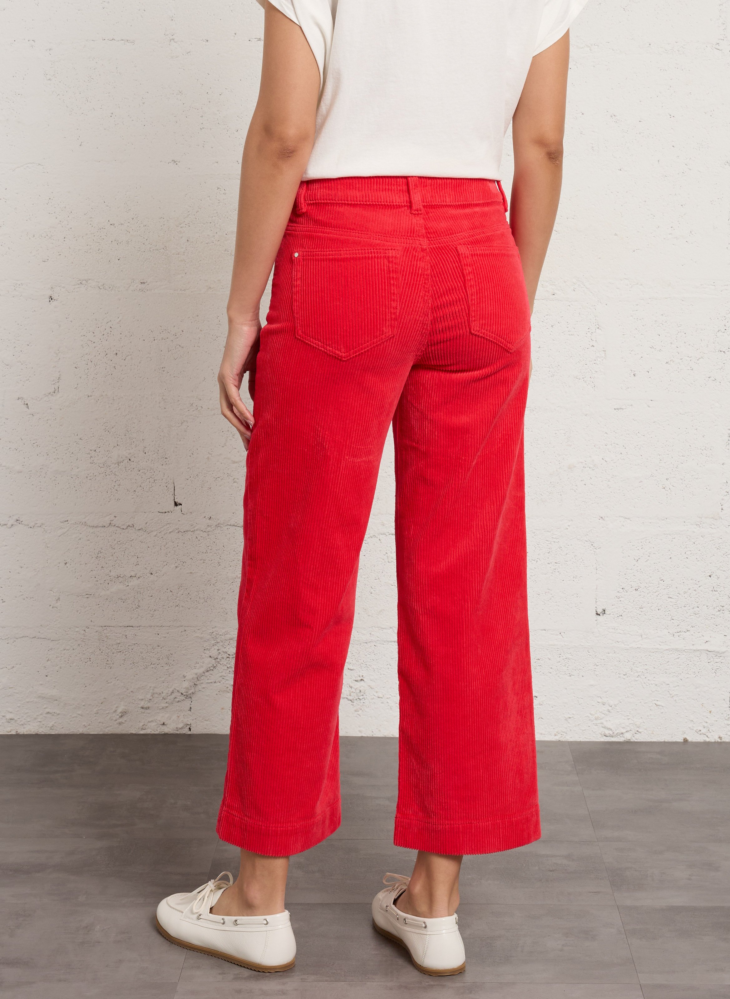 Pantalon droit en coton mélangé | Rouge MAISON 123 Femme