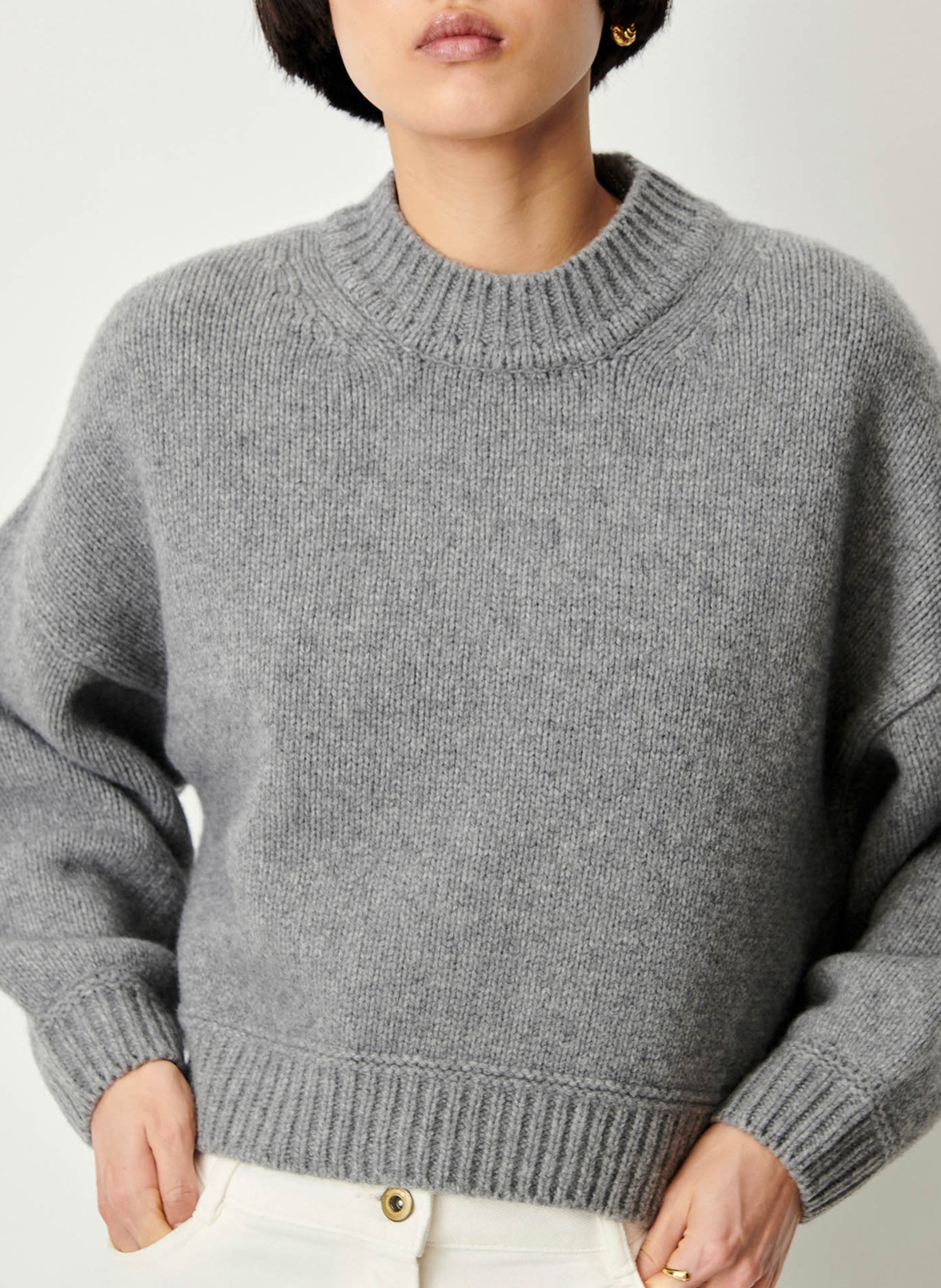 Weit geschnittener Wollpullover SESSUN Grau