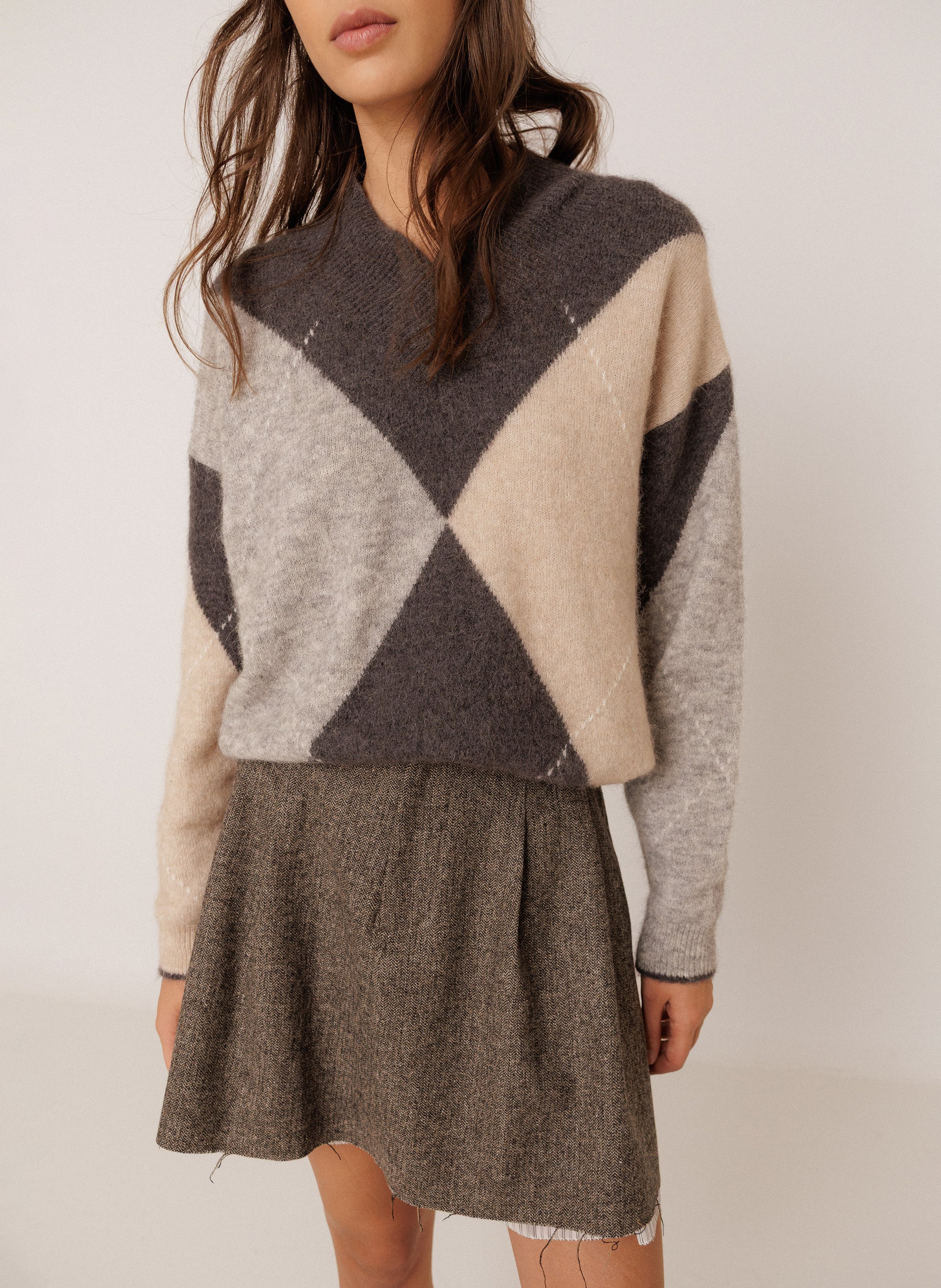 Pull oversize imprimé INDI & COLD Gris