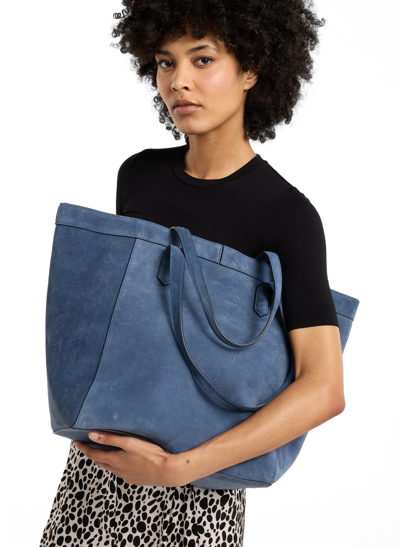 Shopper aus Veloursleder SAISON 1865 Blau