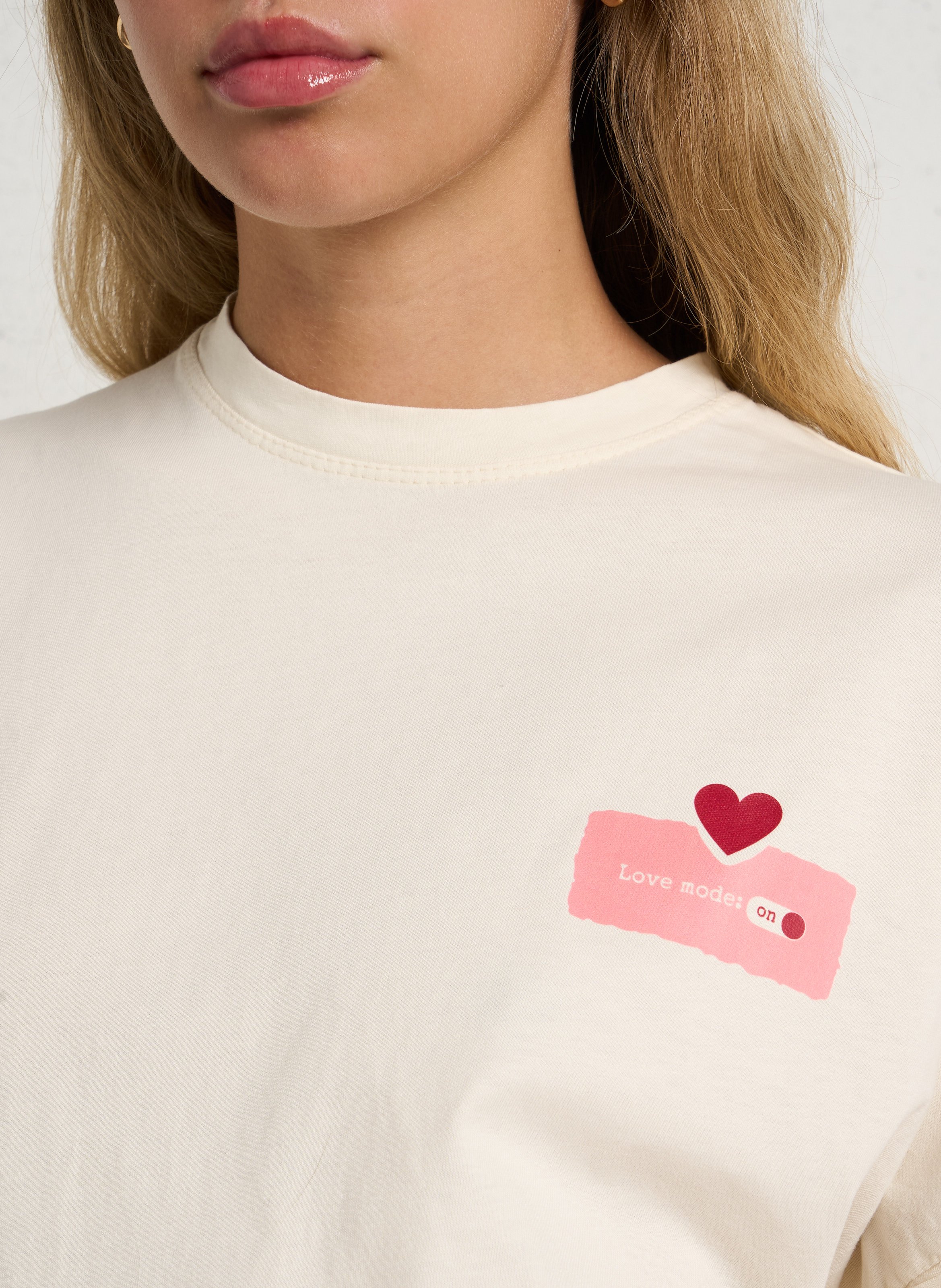 Oversized cotton T-shirt PLEASE Beige