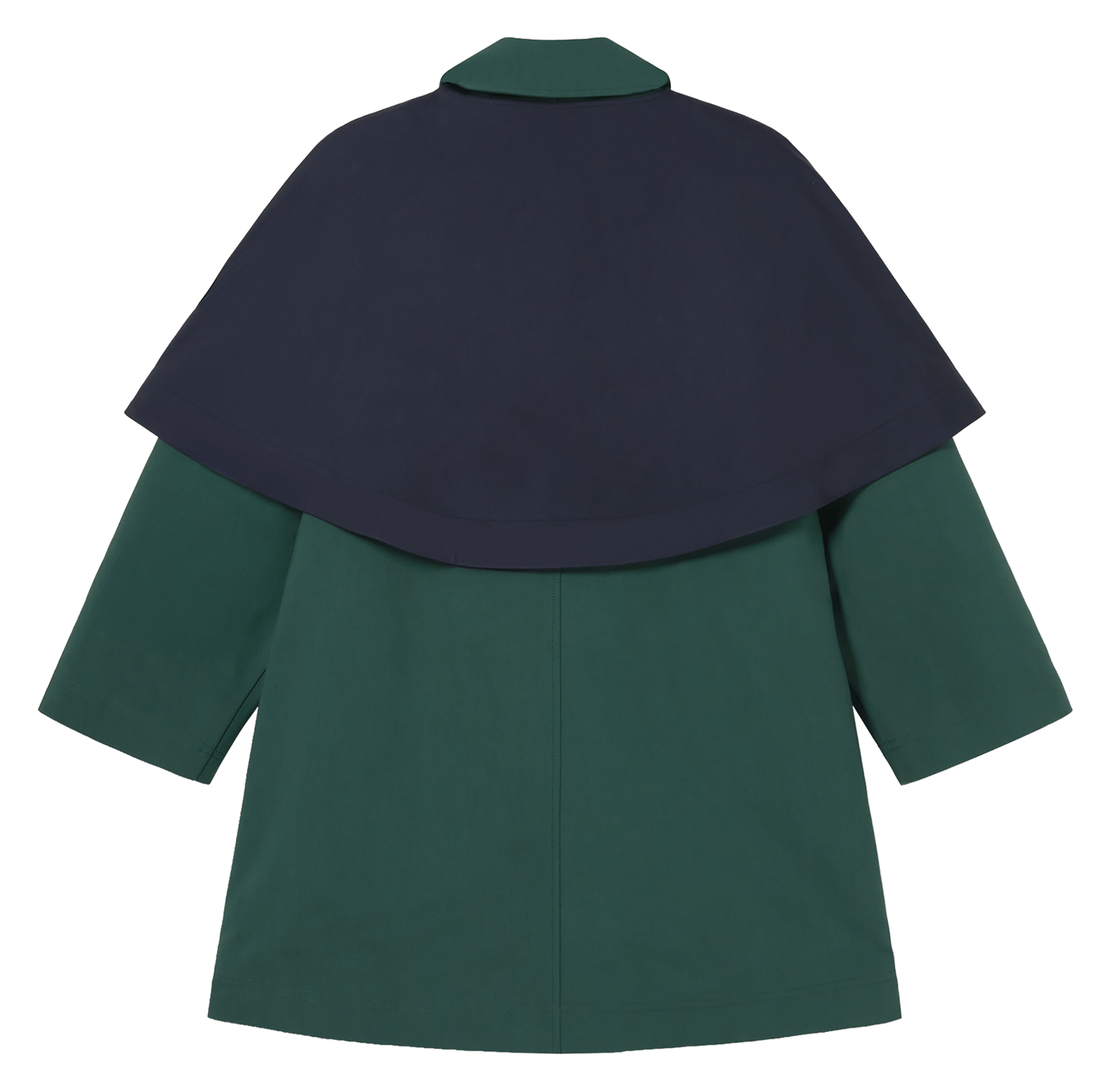 Oversized Bicolor Buttoned Trench Coat THE TINY BIG SISTER Green