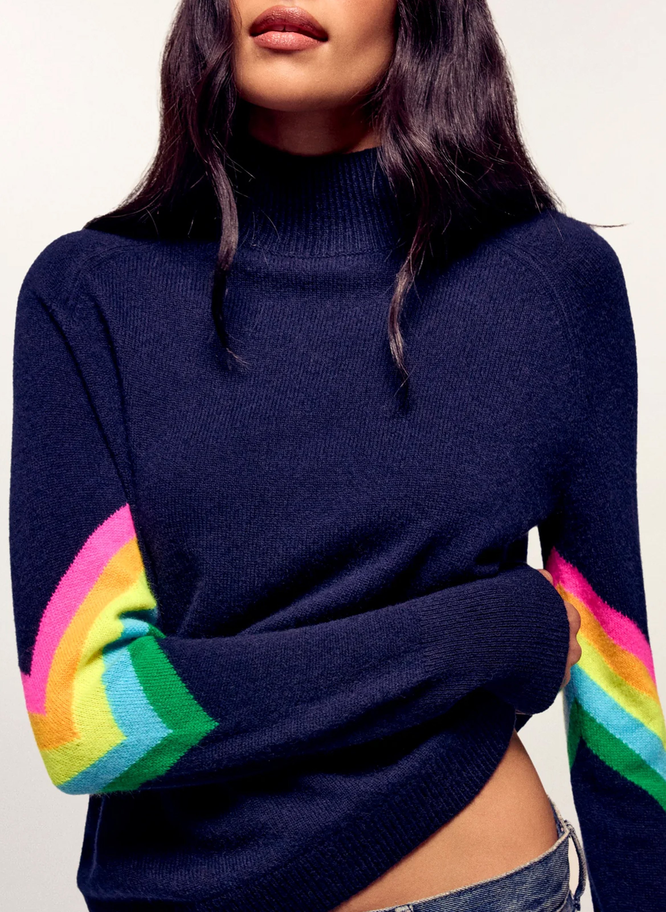 Pull droit en cachemire FROM FUTURE Bleu