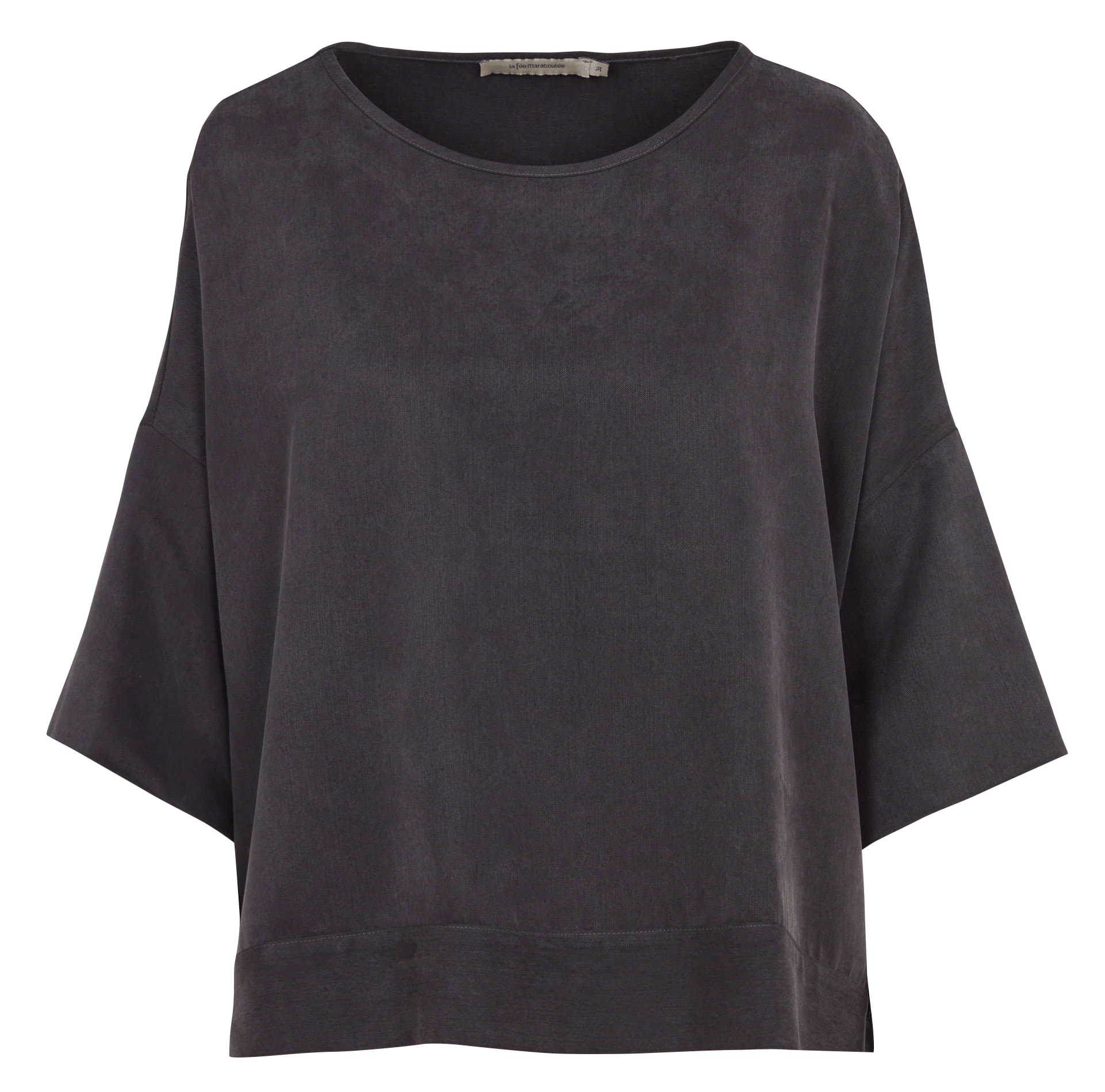 Plain loose-fitting short-sleeved top LA FEE MARABOUTEE Grey