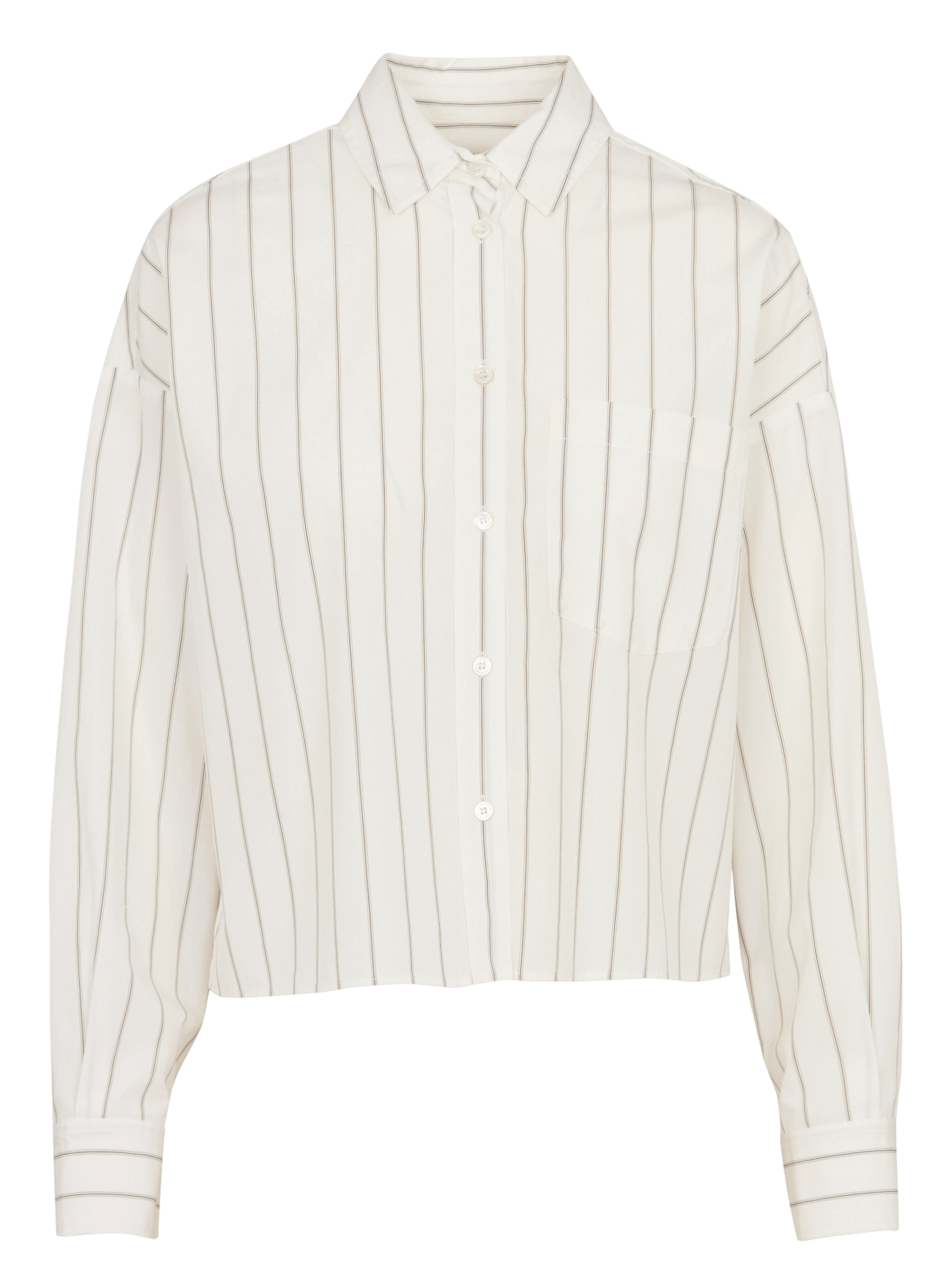 Gerades, kurzes Hemd aus gestreifter Baumwolle MAX MARA WEEK END Braun