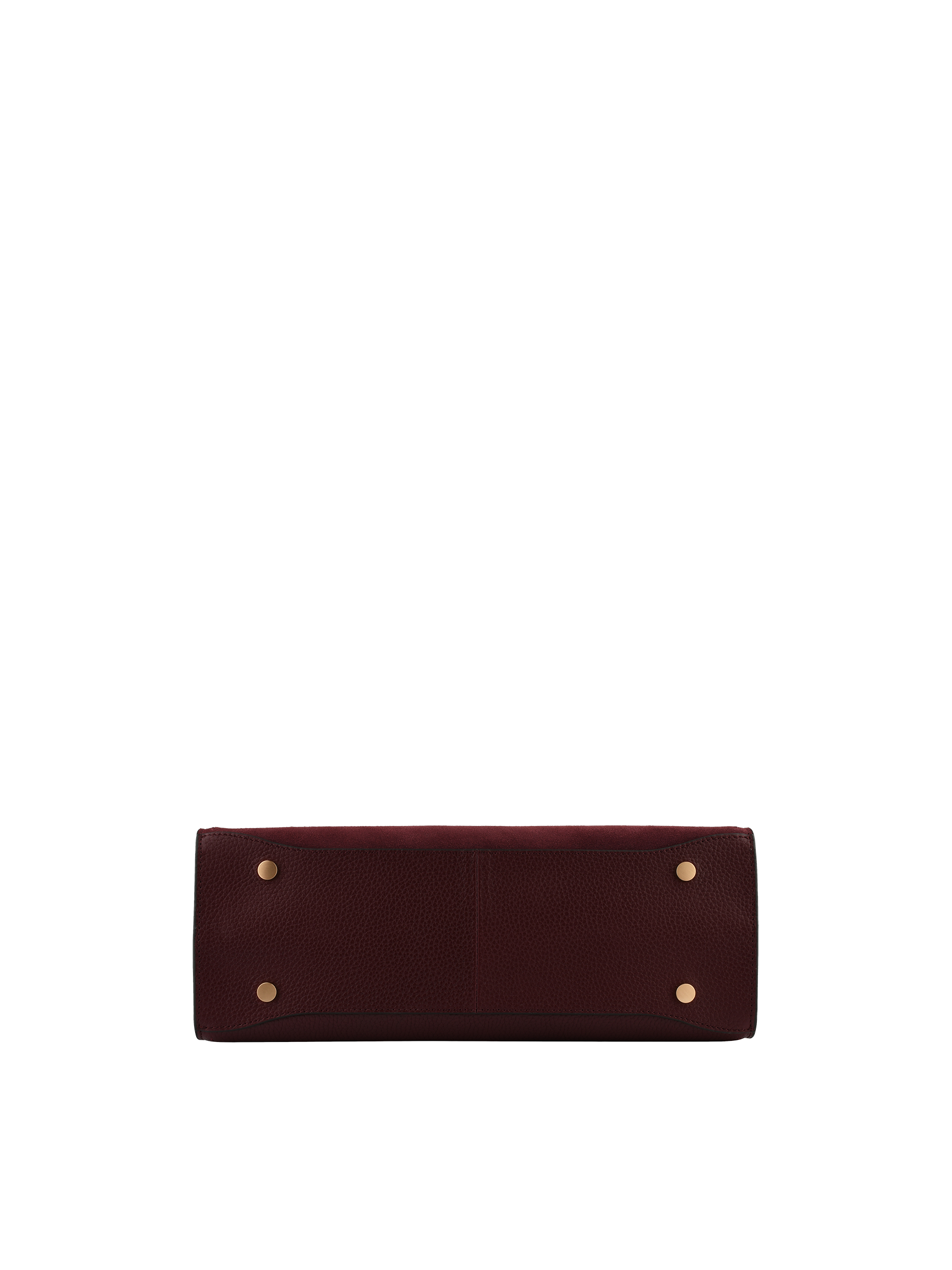Cowhide leather handbag with a suede-effect finish POURCHET Red