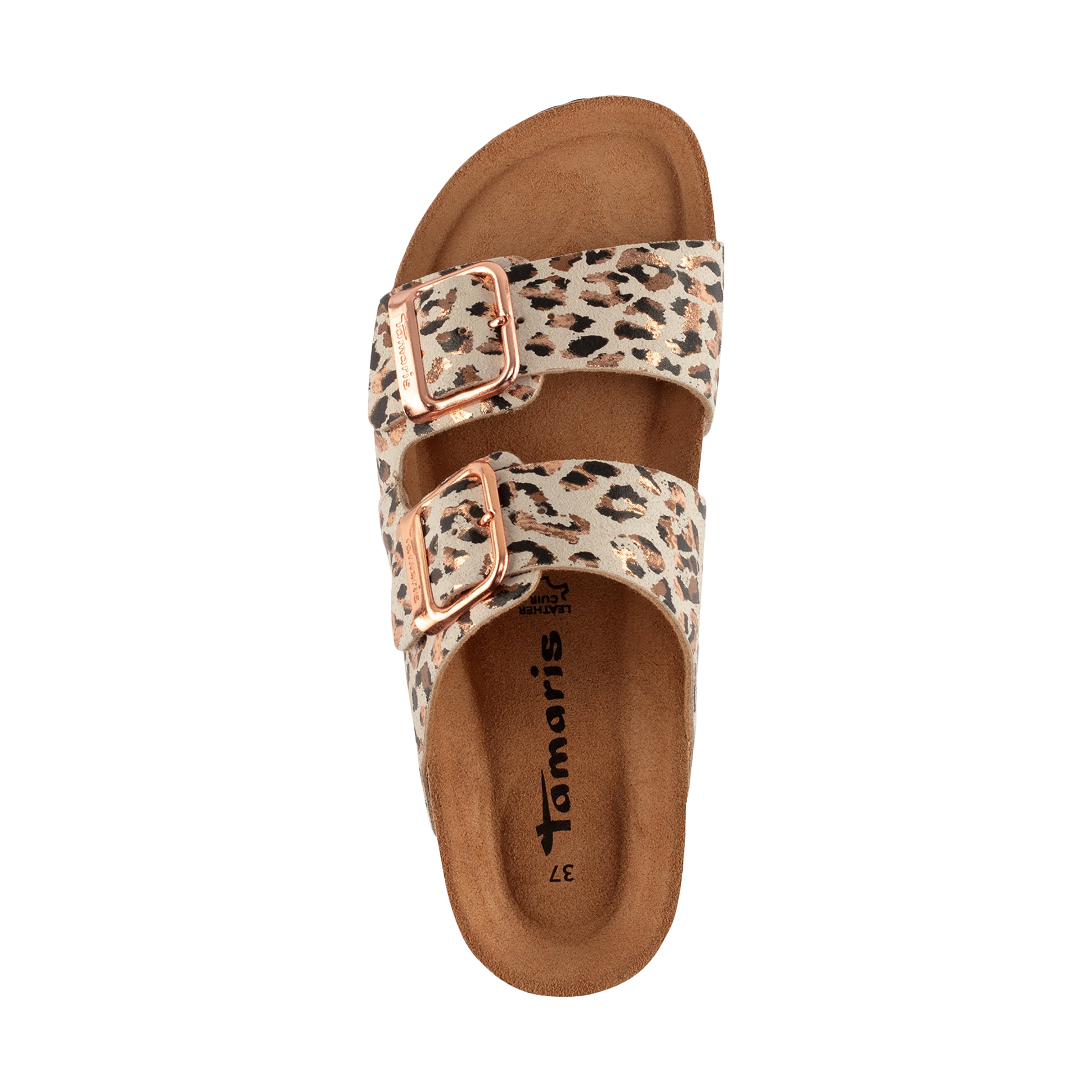 Leather mules TAMARIS Beige