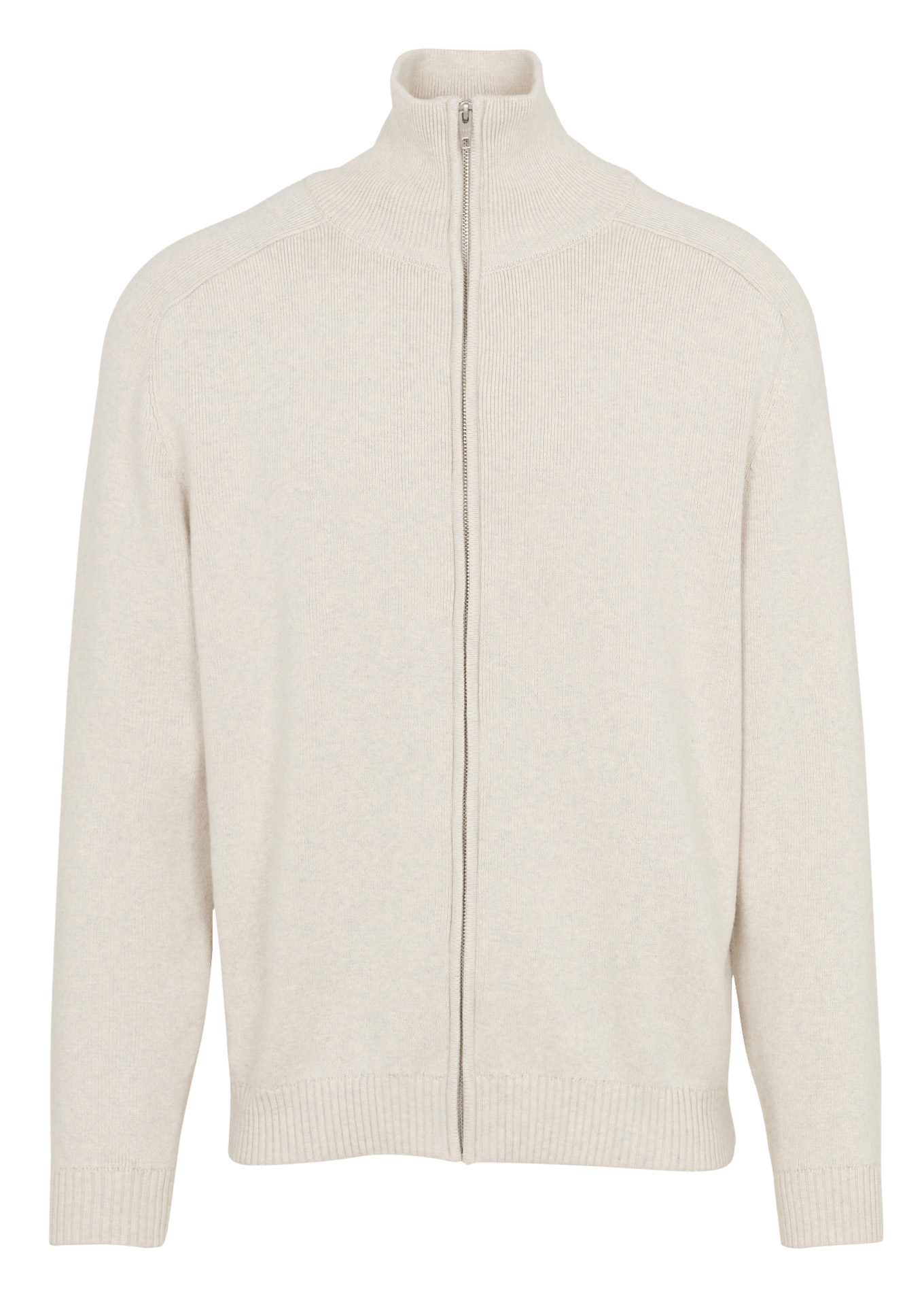 Gerade geschnittene Strickjacke mit Reißverschluss aus Baumwollmischung IKKS Weiss