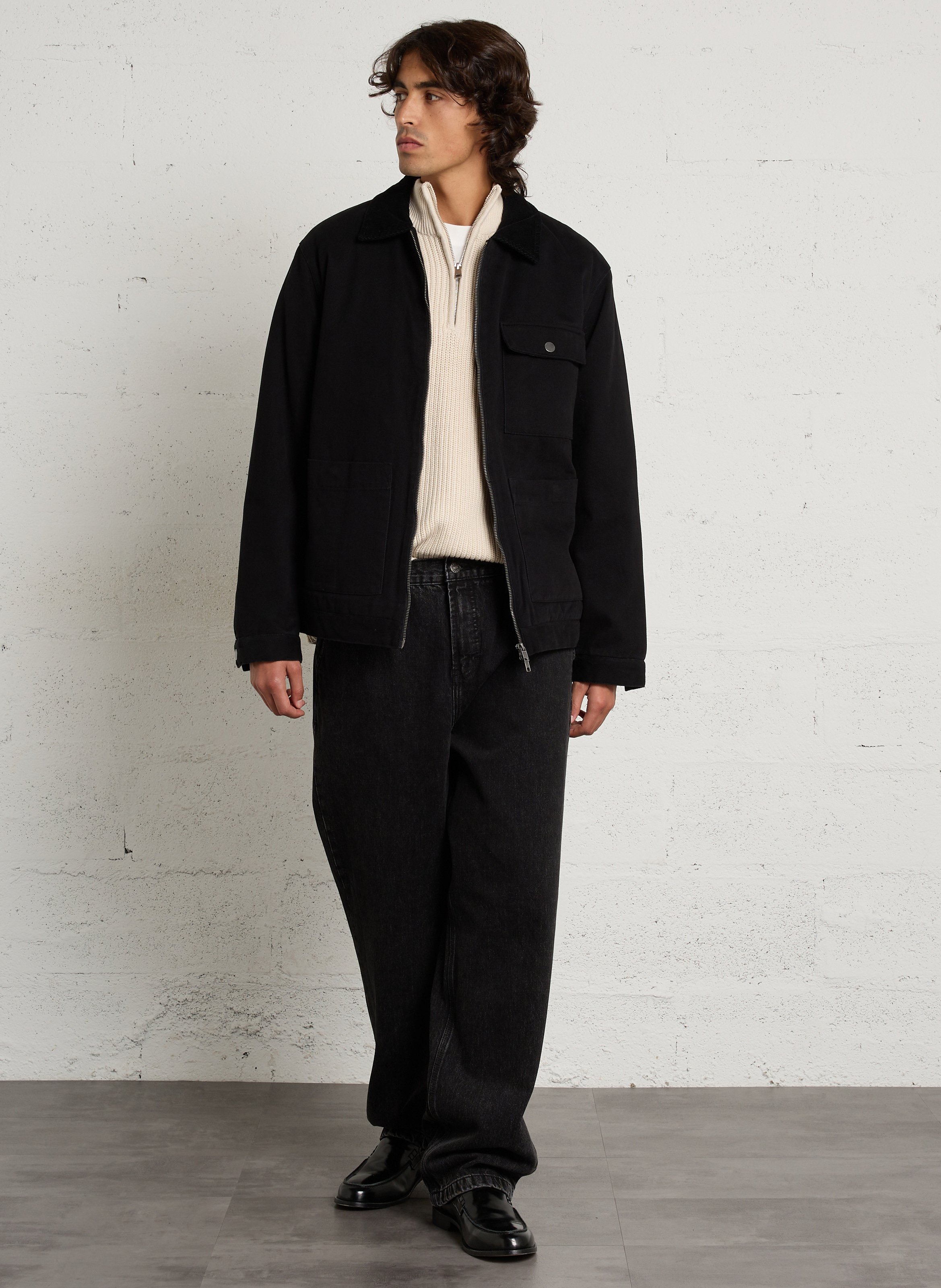 Jean large en coton SOLID Bleu