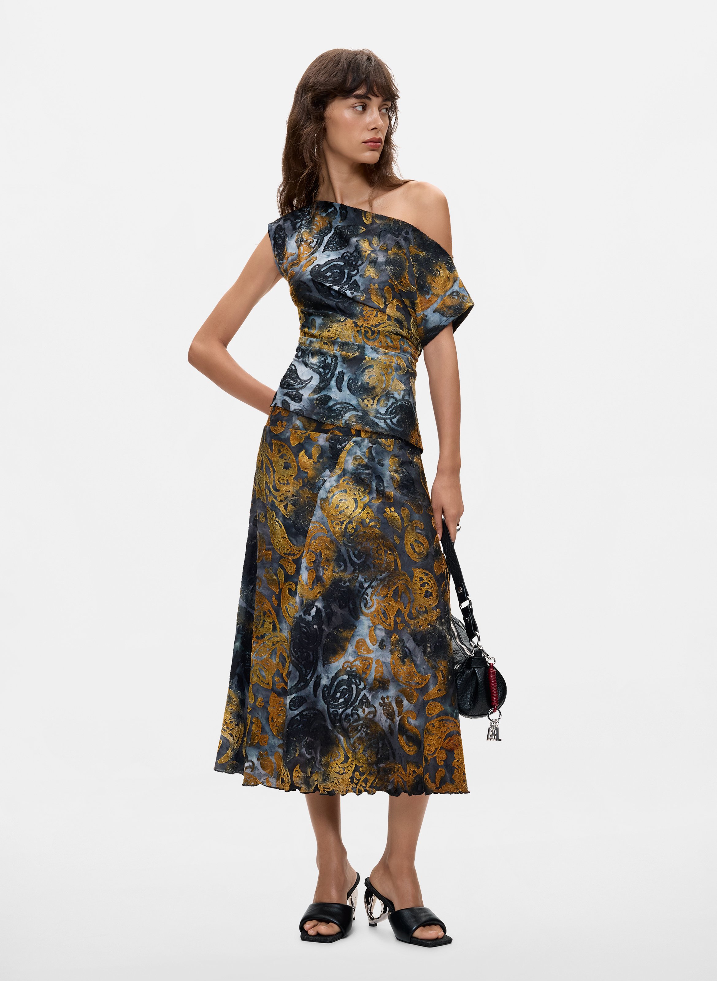 Patterned Fitted Top DESIGUAL Blue