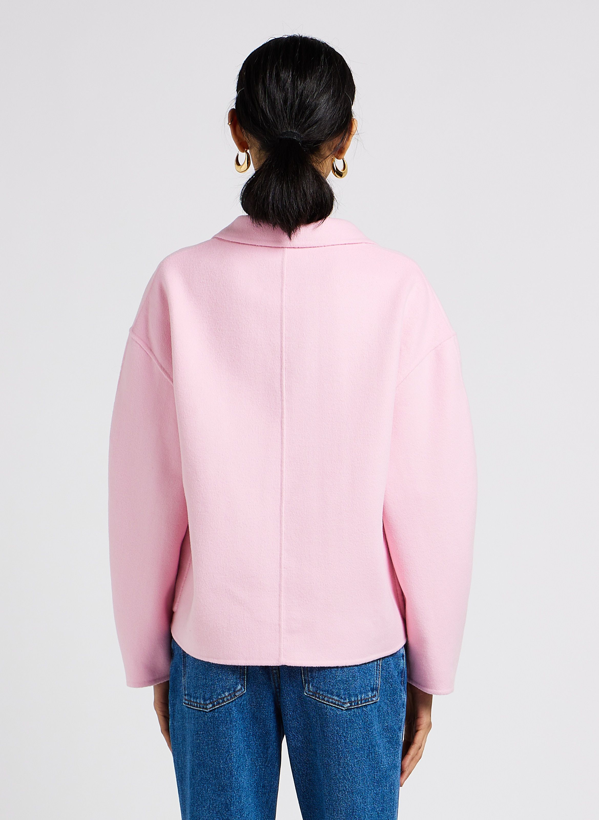 Pink Short wool-blend coat