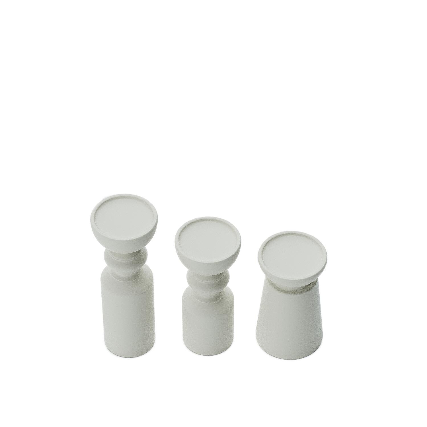 Set of 3 design-led wooden candlesticks POTIRON PARIS Beige