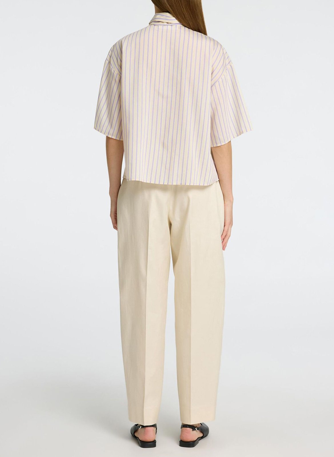 Straight shirt with lavallière collar SELECTED Beige