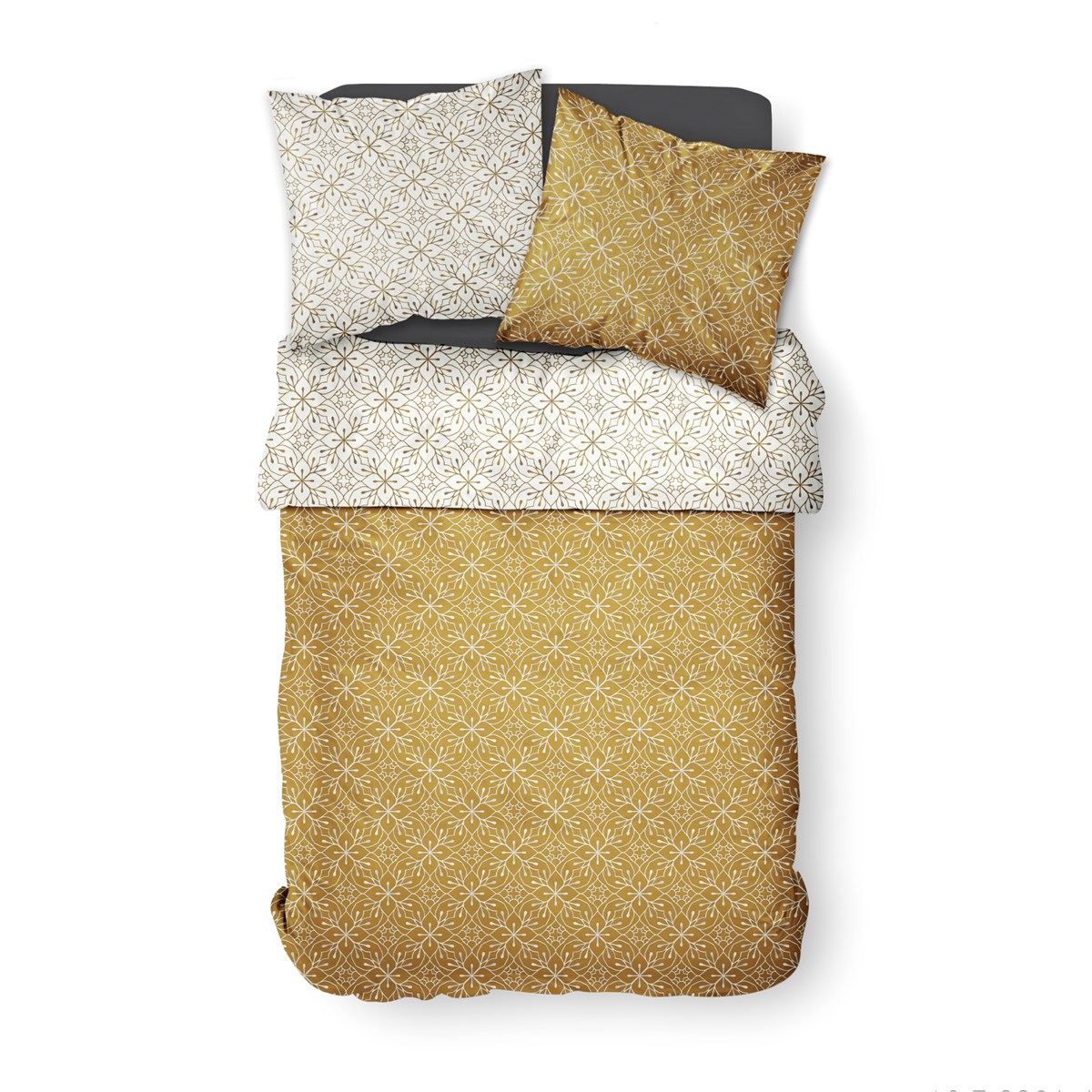 Printed cotton bedding set TODAY LINGE DE MAISON Brown