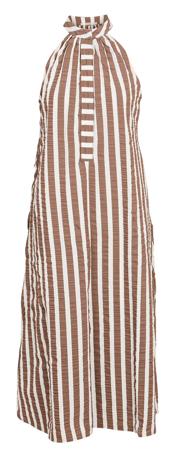 Wijdvallende jurk met Amerikaanse halslijn DR BLOOM Bruin