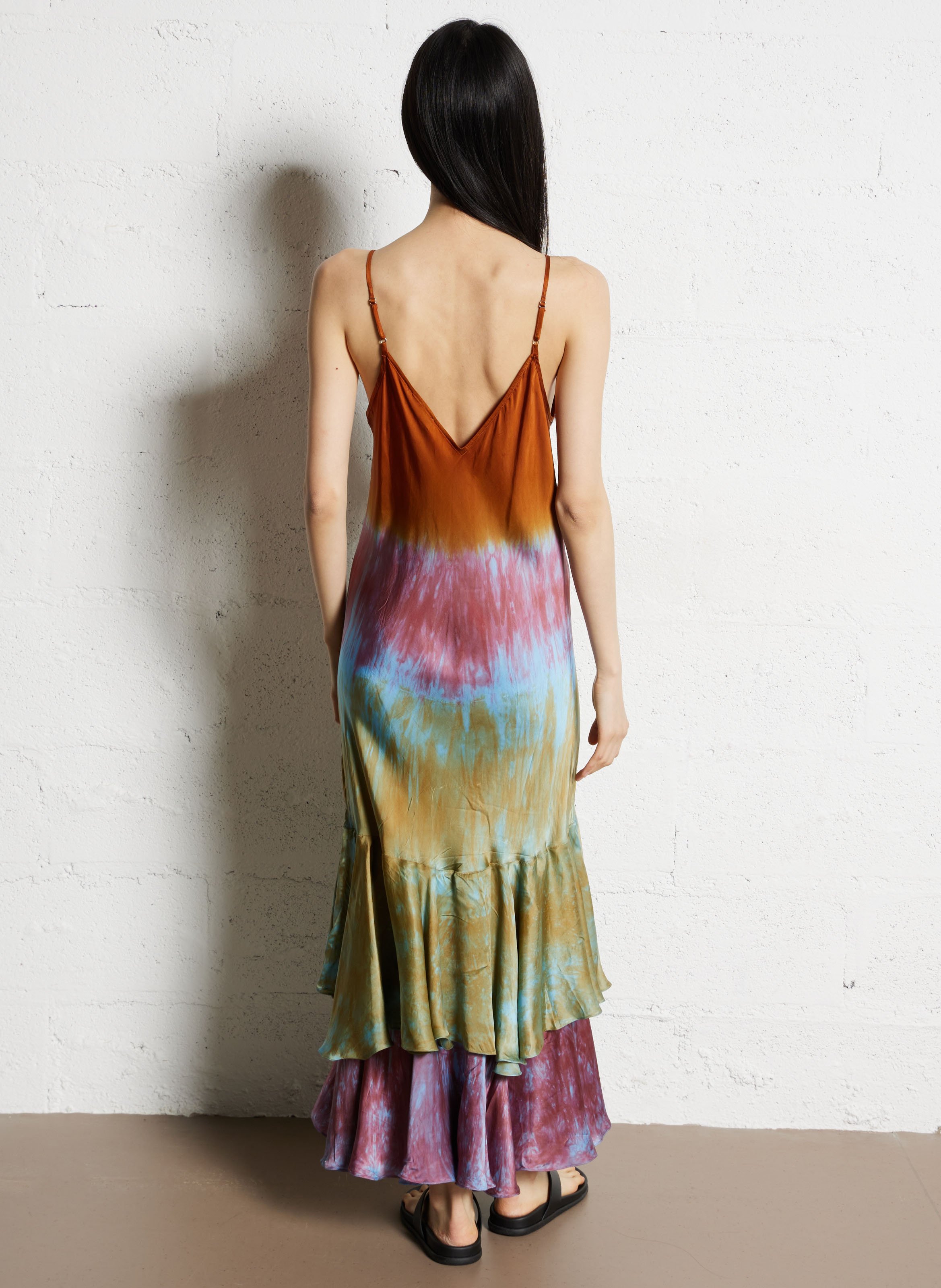 Robe midi dégradée à volants MES DEMOISELLES Multicolore