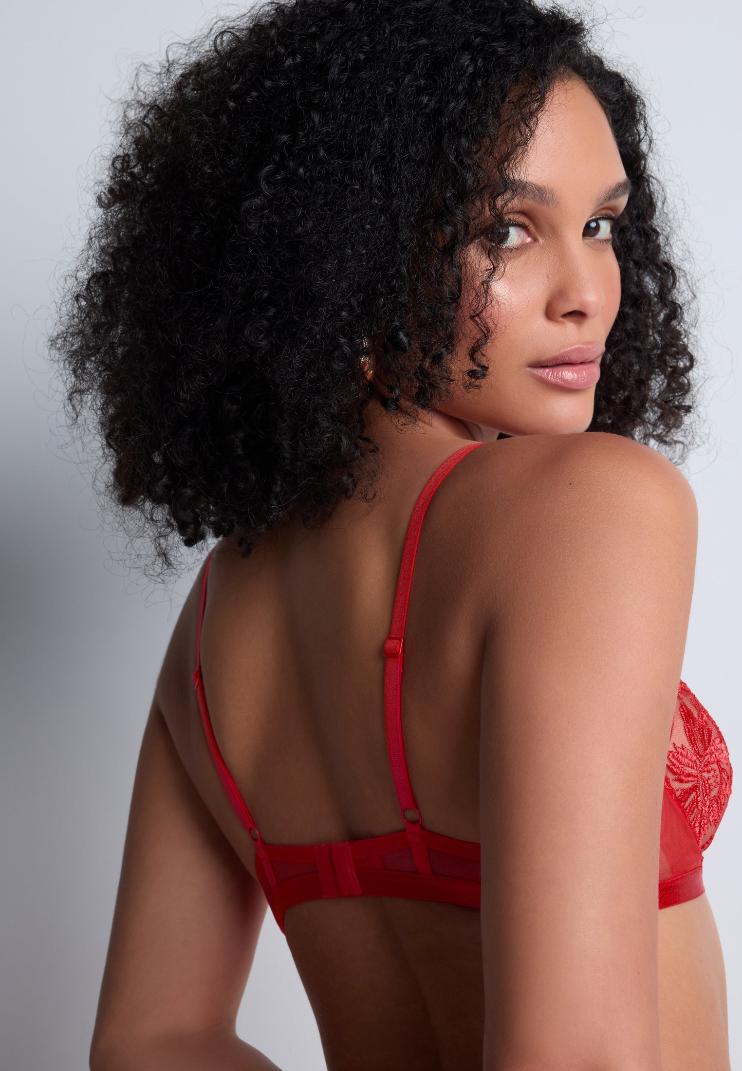 A la Folie kohl black underwired triangle bra AUBADE Red