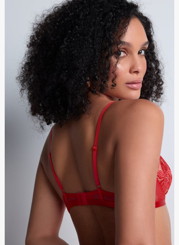 A la Folie kohl black underwired triangle bra | Red by AUBADE A la Folie kohl black underwired triangle bra Red