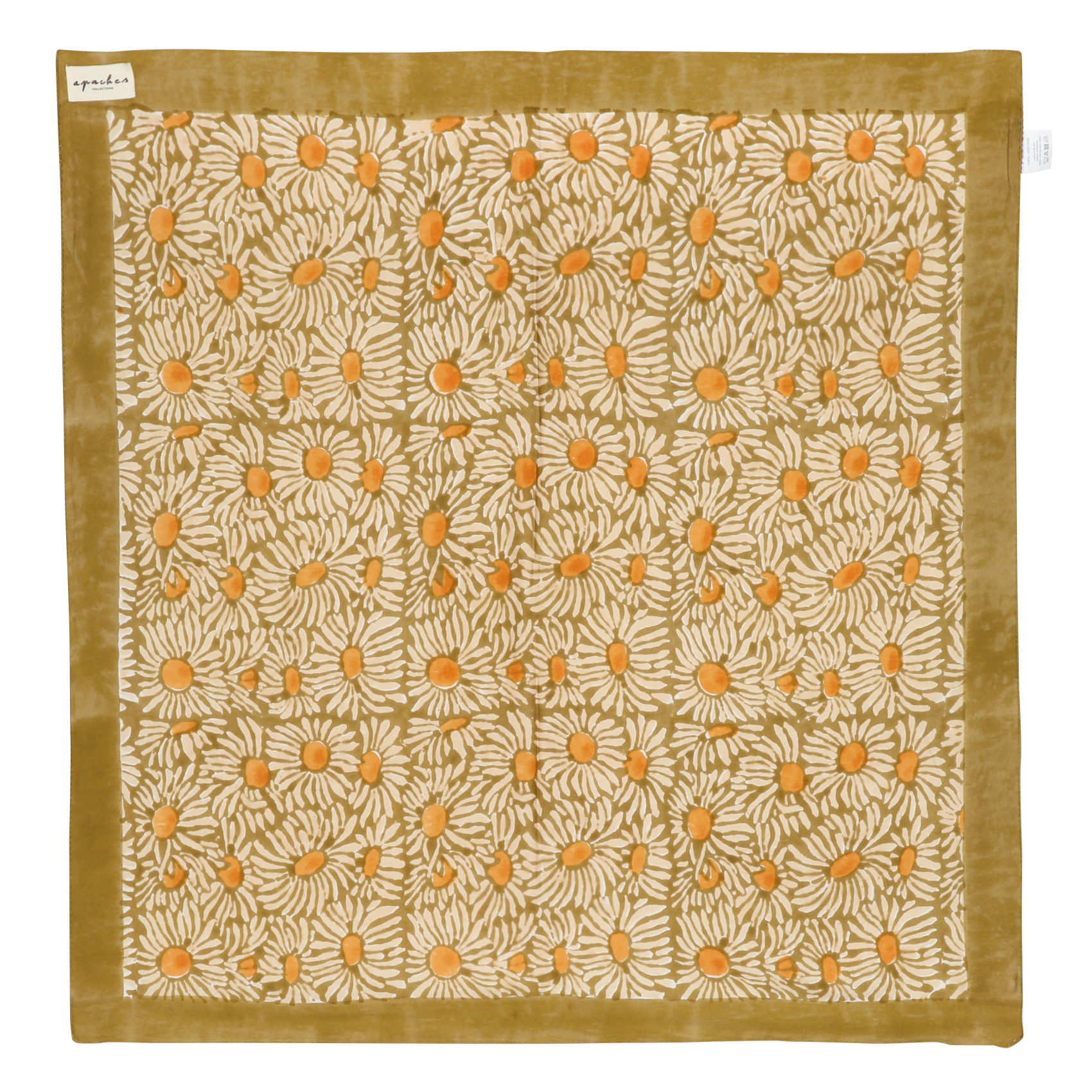 Square scarf with patterns APACHES COLLECTIONS Green