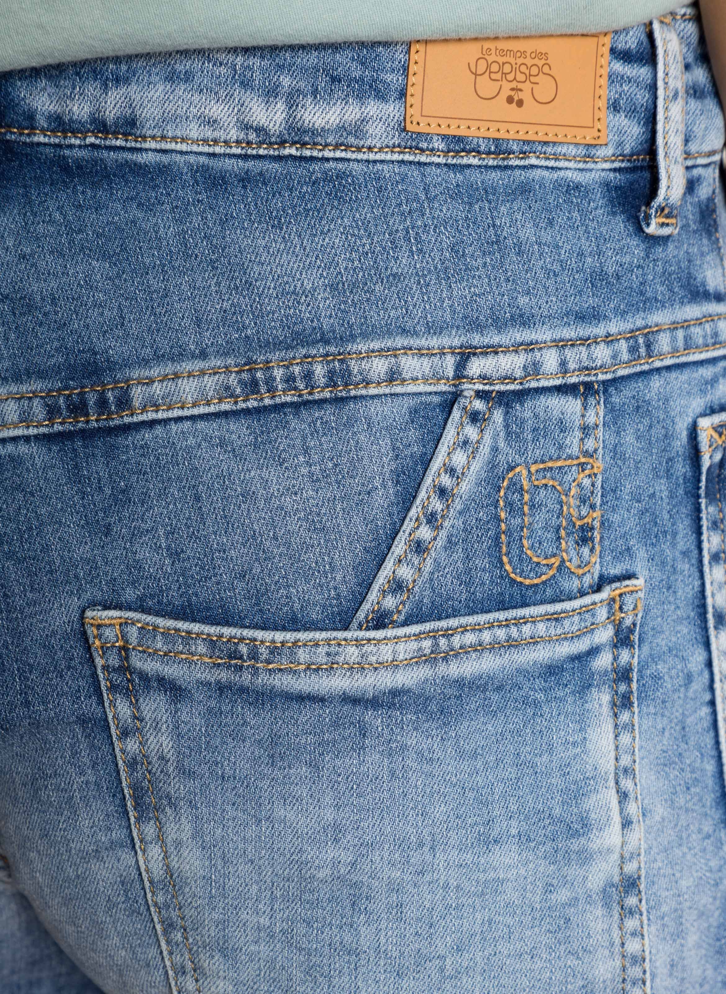 Straight cotton-blend shorts LE TEMPS DES CERISES Blue