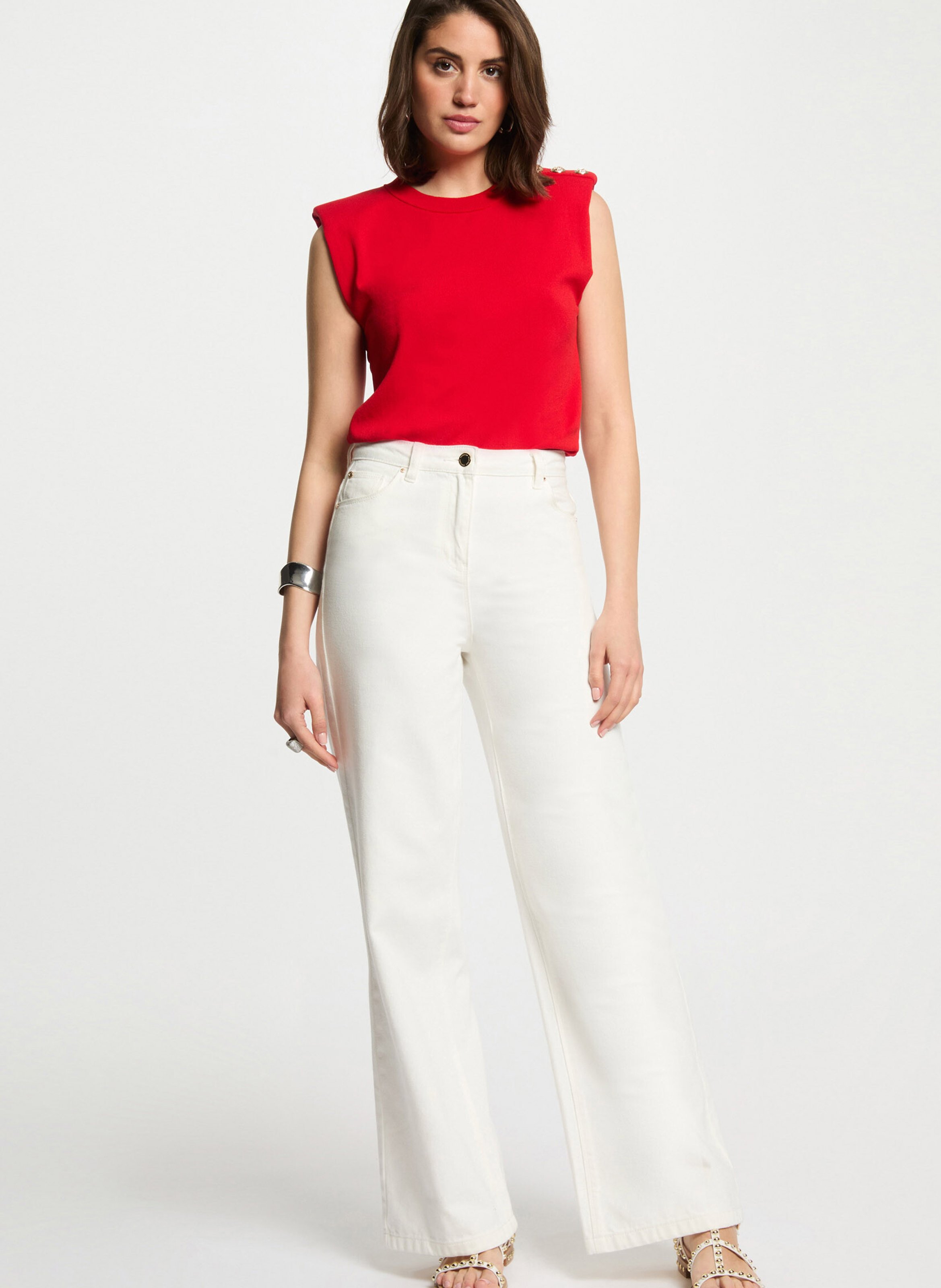 Pull col rond  MORGAN Rouge