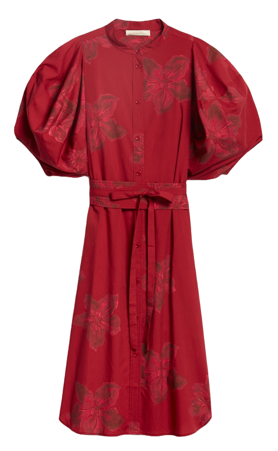 Robe midi col rond imprimée VANESSA BRUNO Rouge