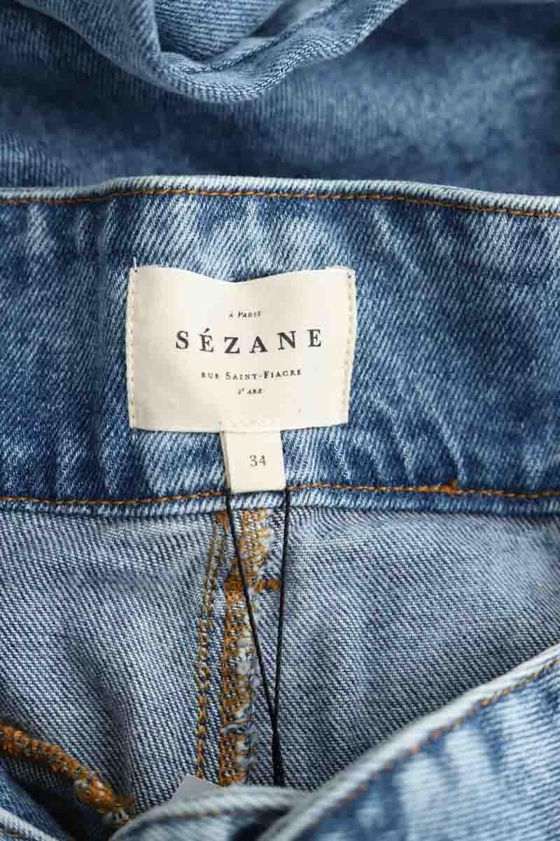 Slim-fit stretch cotton jeans with regular waist SEZANE - Seconde main Blue