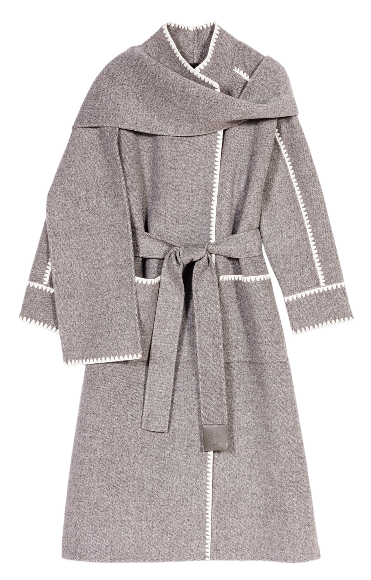 Jas met ronde hals - wolblend MAJE Grijs