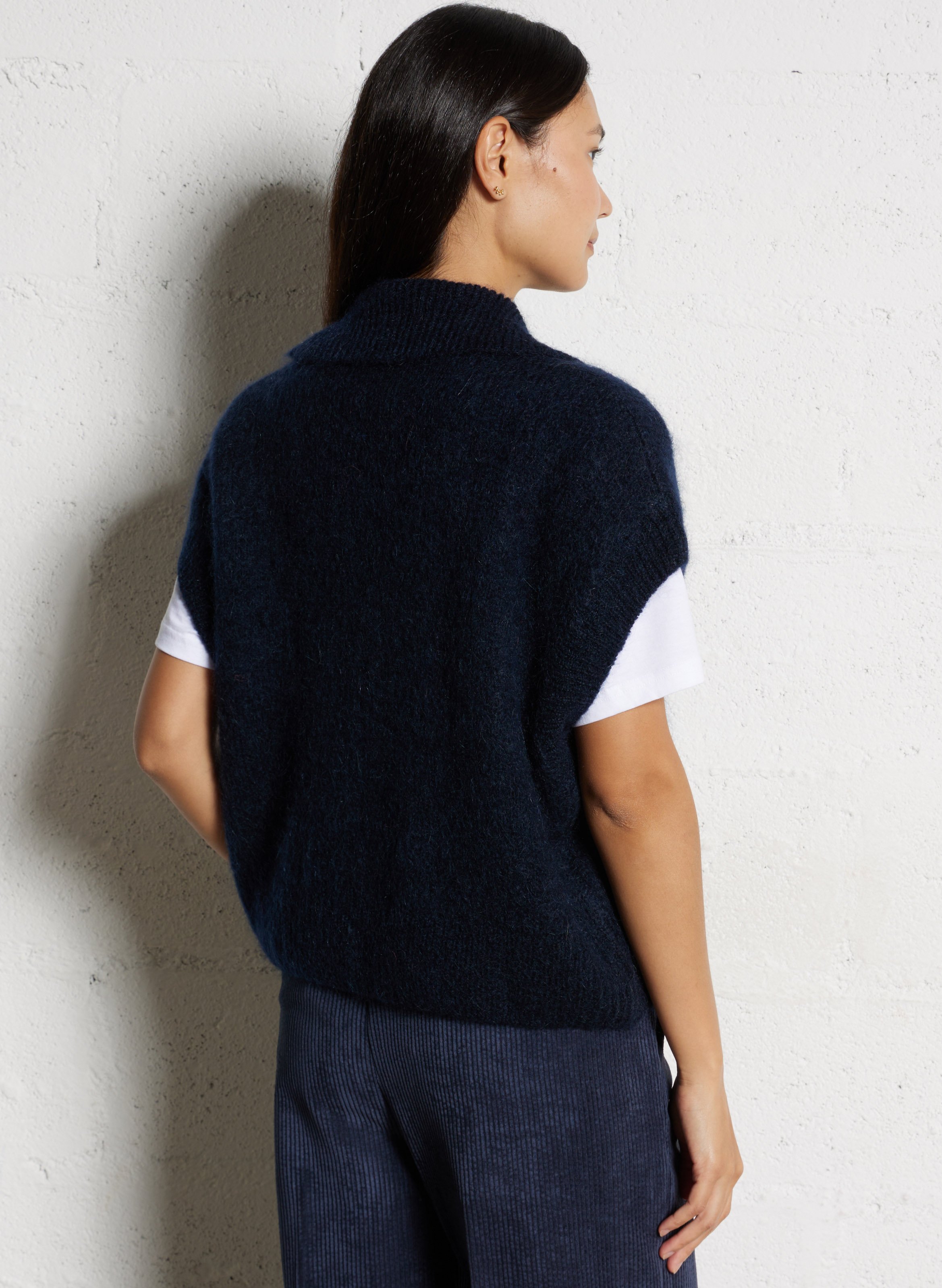 Gilet col classique ample PLEASE Bleu