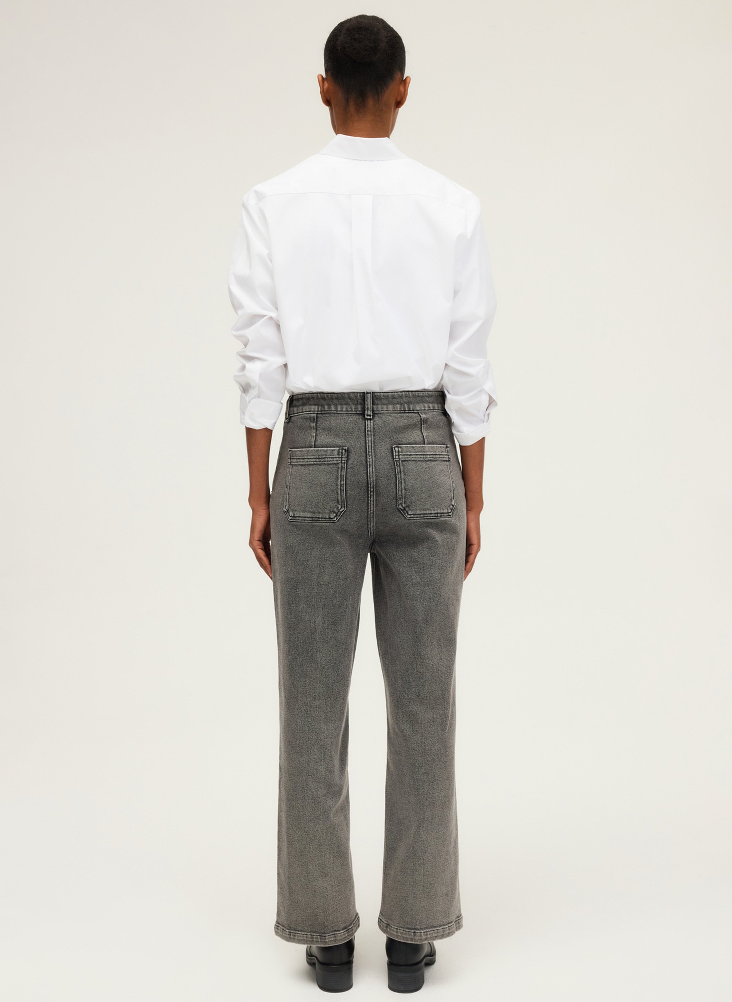 Cotton-blend straight jeans PABLO Grey